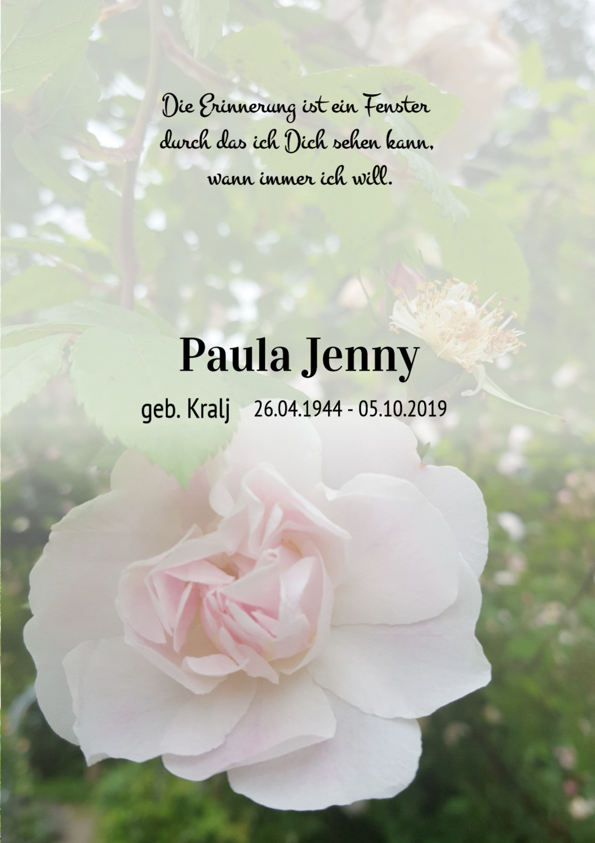 Traueranzeige von Paula Jenny