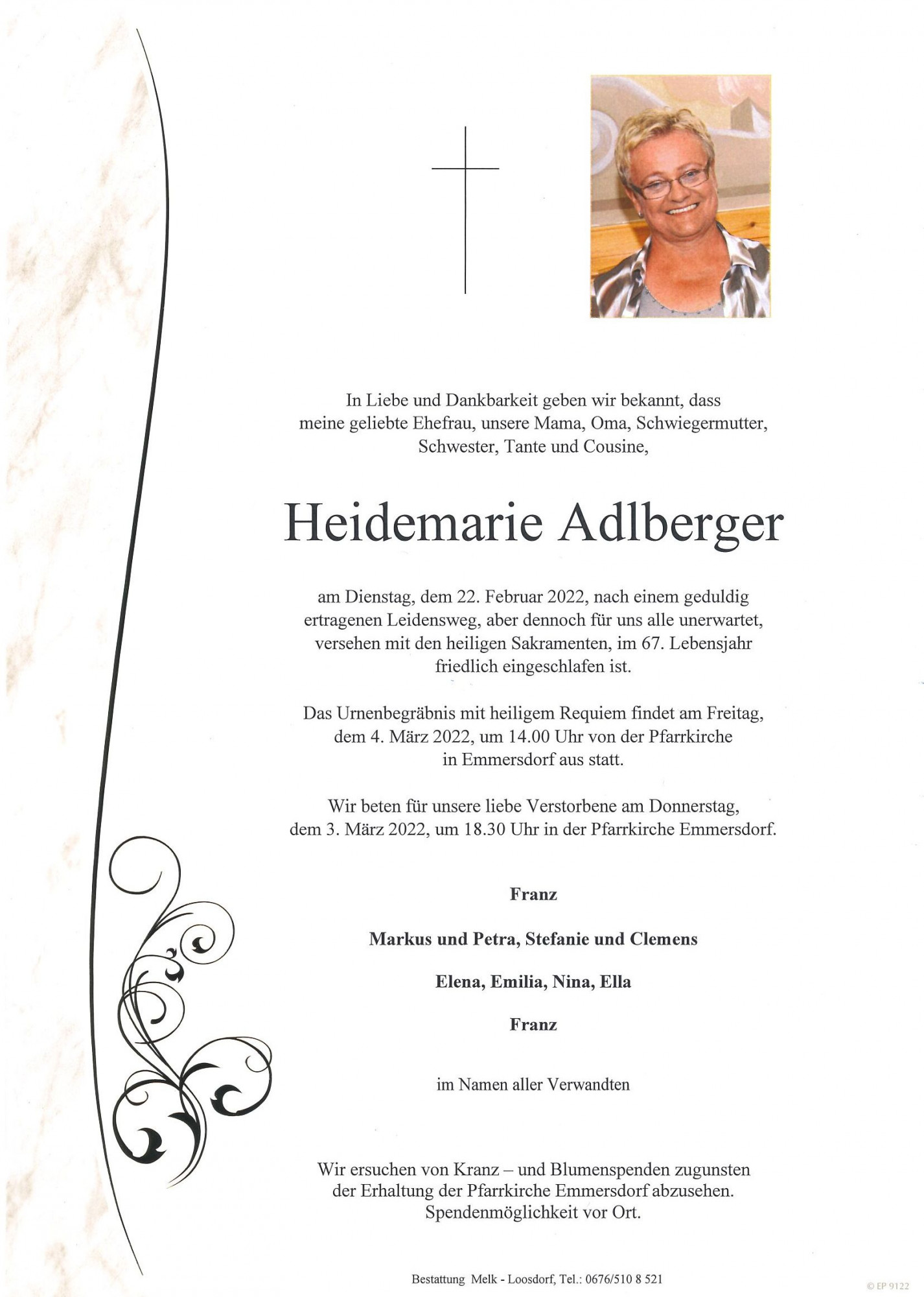 Traueranzeige von Heidemarie Adlberger