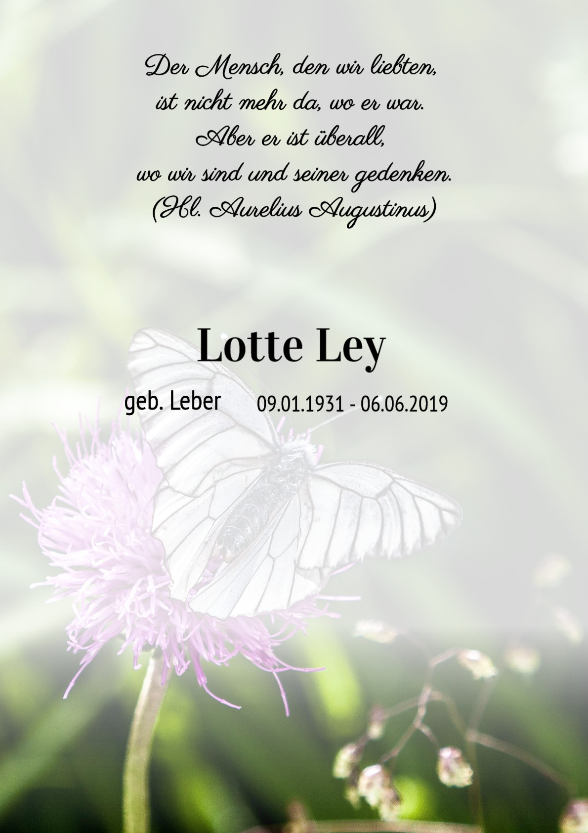 Traueranzeige von Lotte Ley