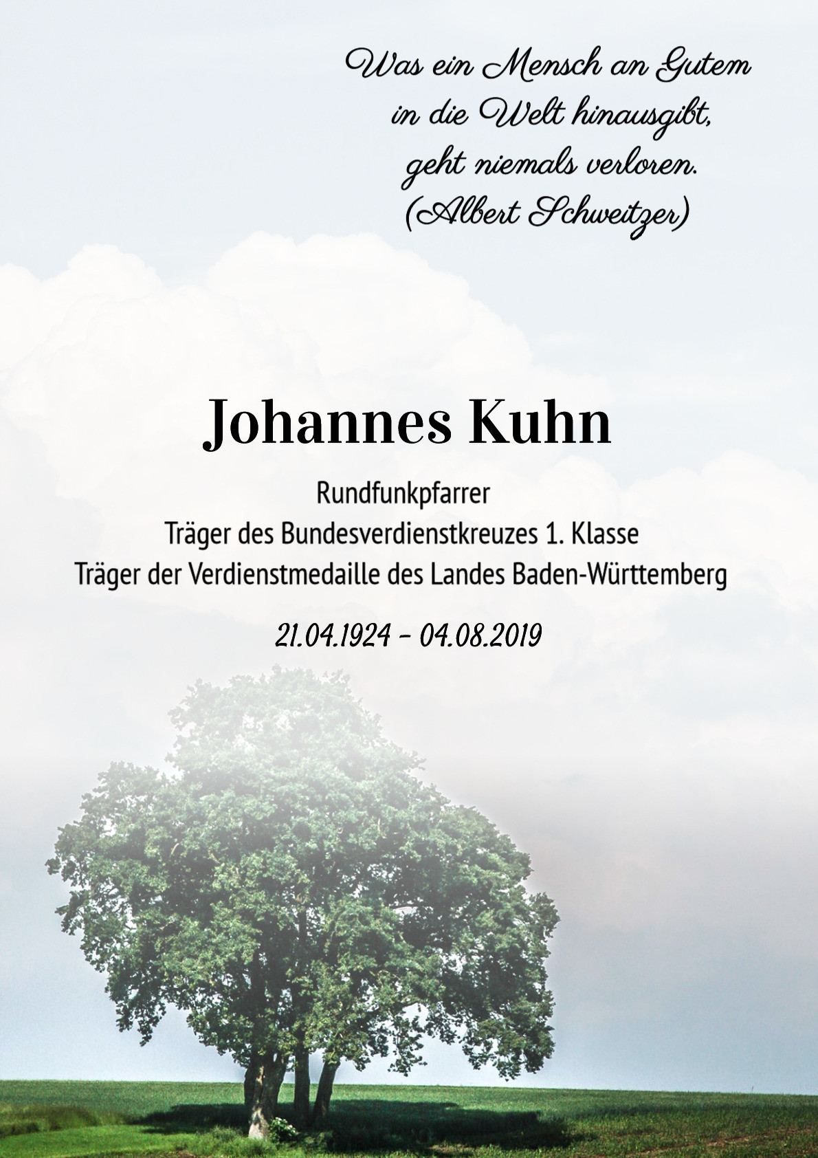 Traueranzeige von Johannes Kuhn