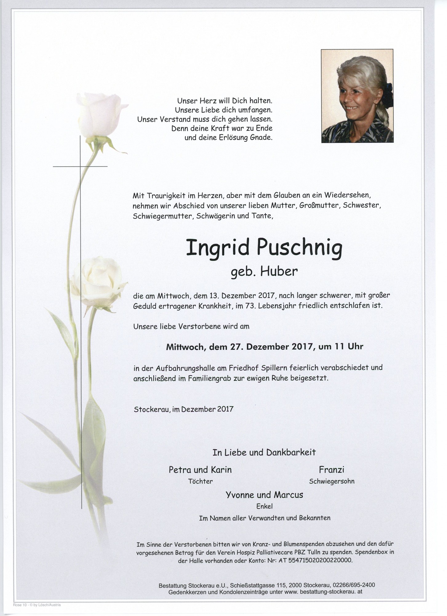 Traueranzeige von Ingrid Puschnig