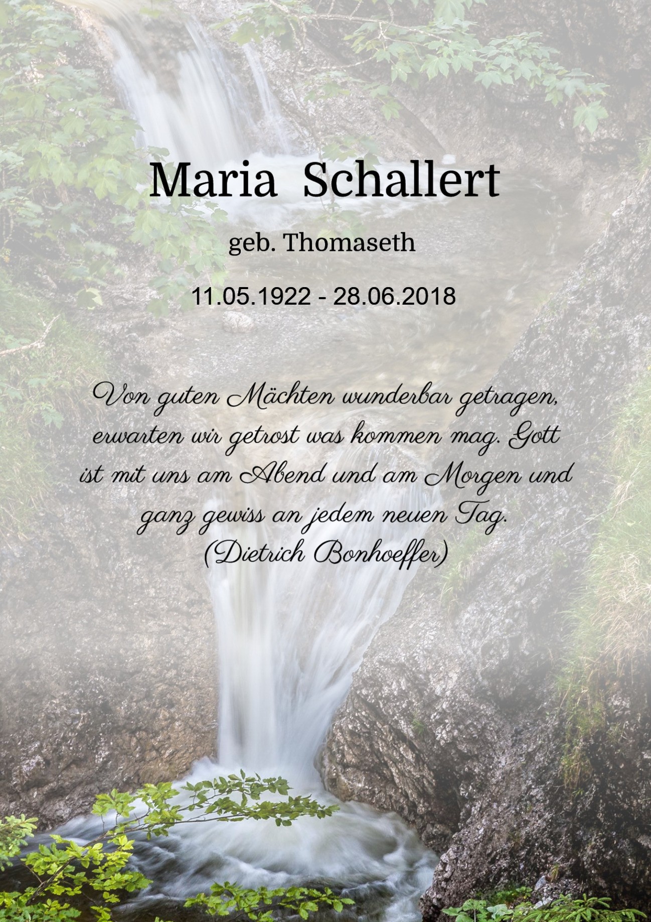 Traueranzeige von Maria Schallert