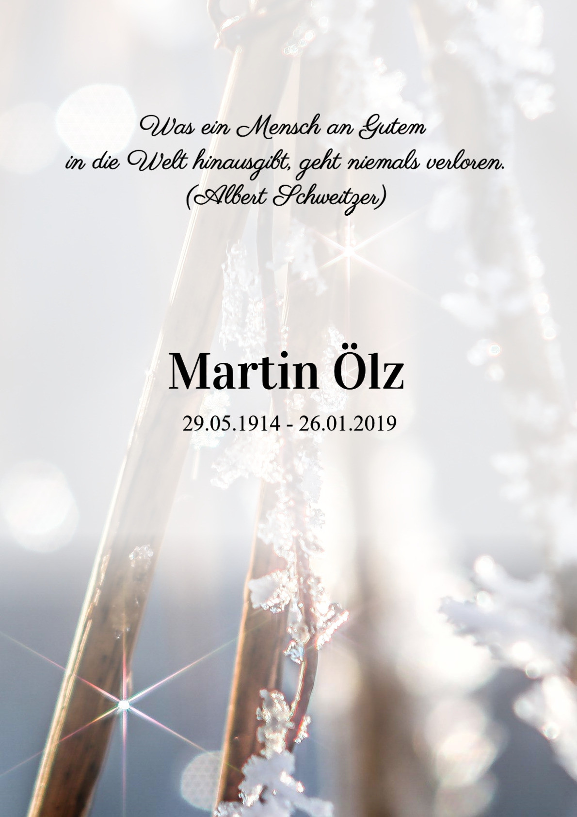 Traueranzeige von Martin Ölz