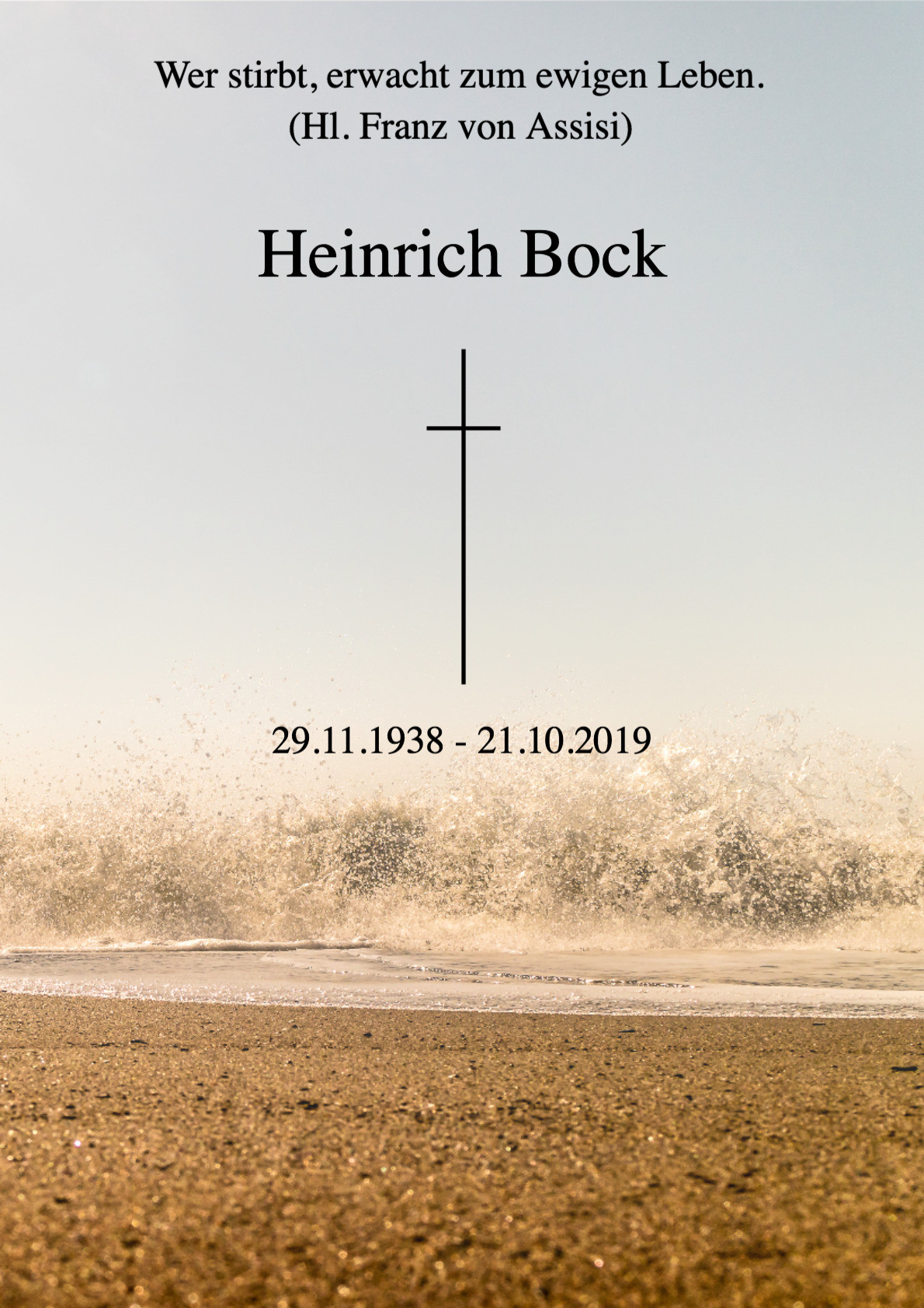 Traueranzeige von Heinrich Bock