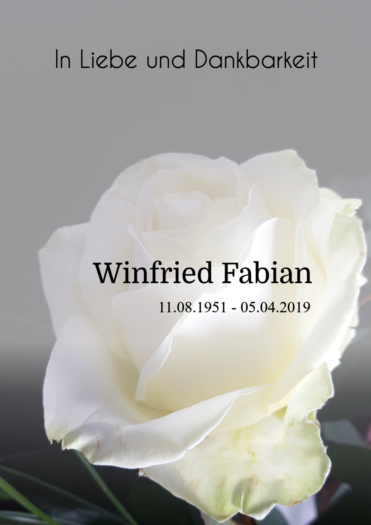 Traueranzeige von Winfried Fabian