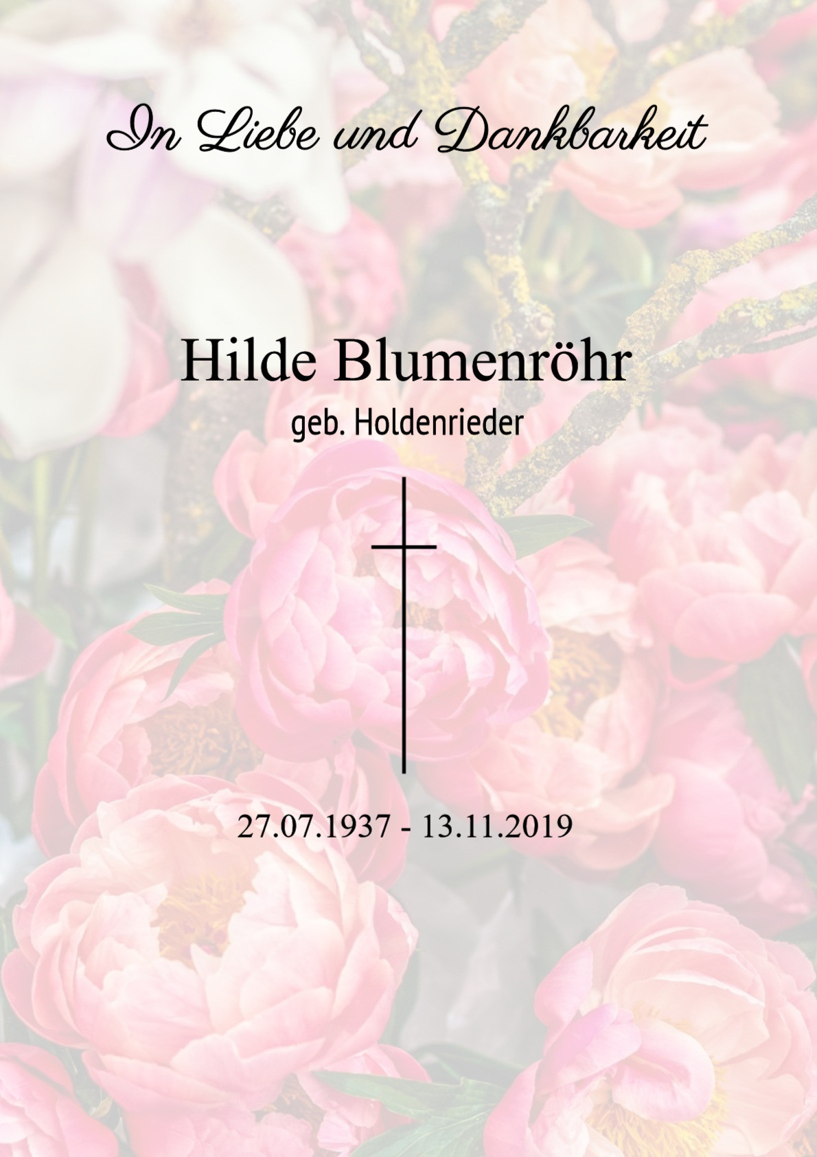 Traueranzeige von Hilde Blumenröhr