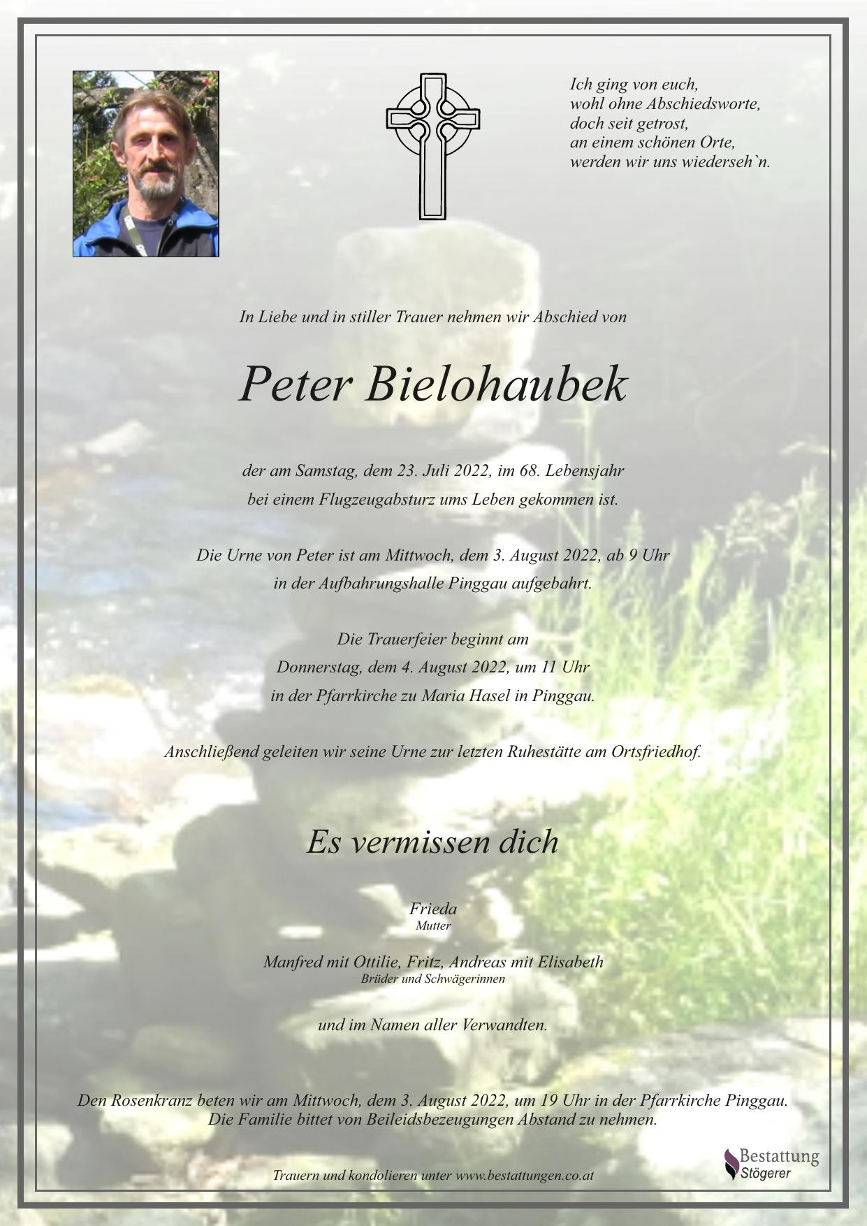 Traueranzeige von Peter Bielohaubek