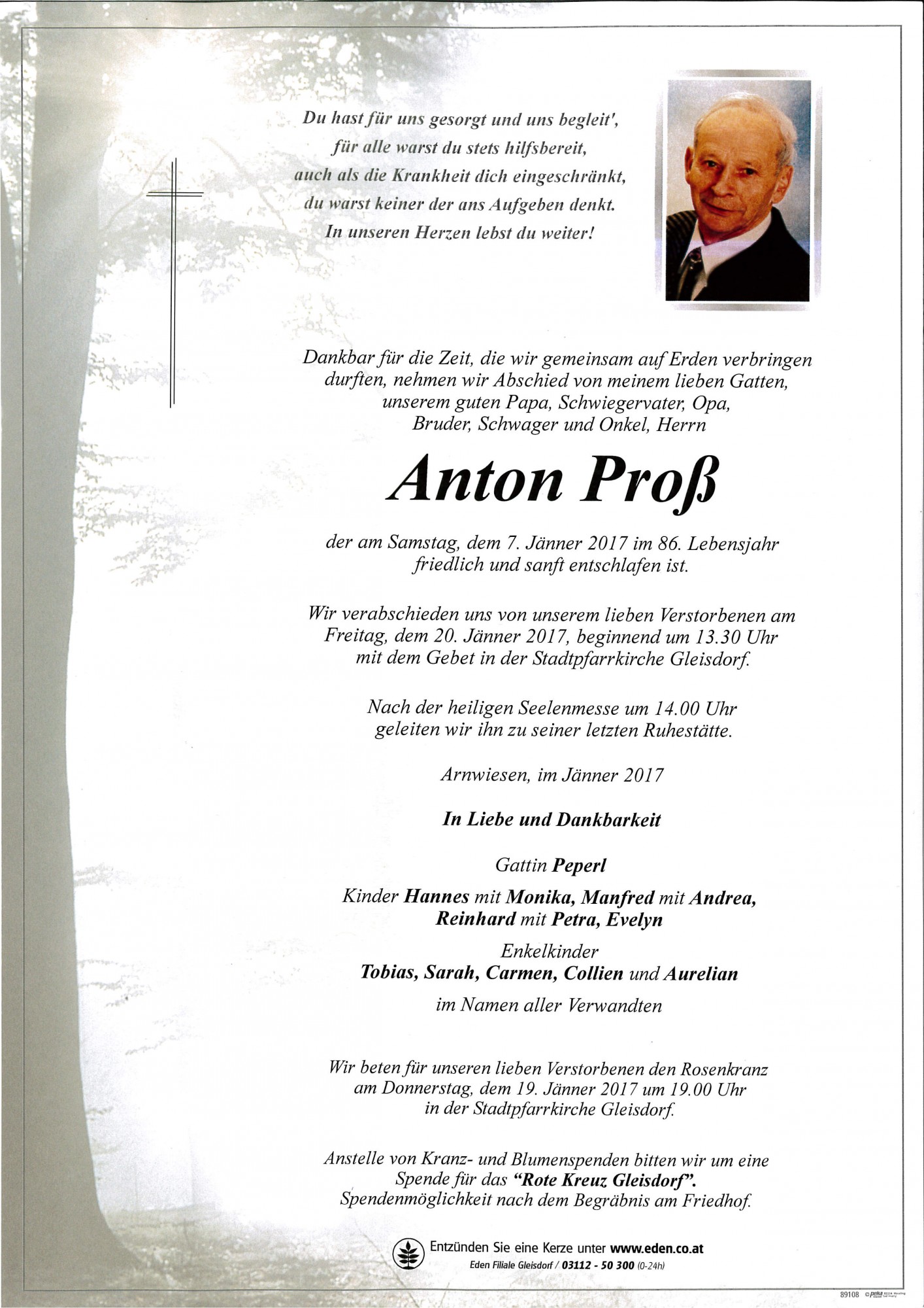 Traueranzeige von Anton Proß