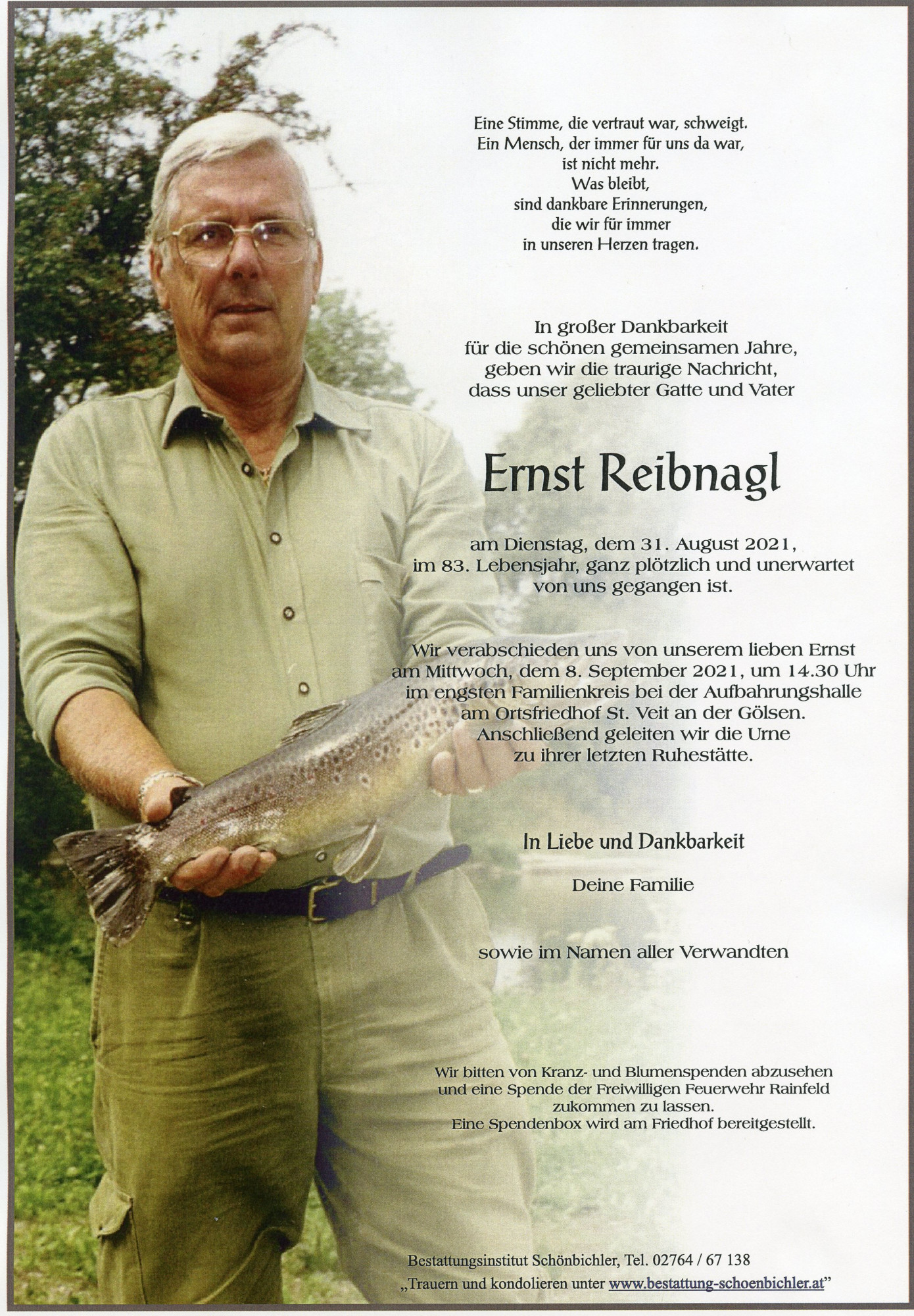 Traueranzeige von Ernst Reibnagl