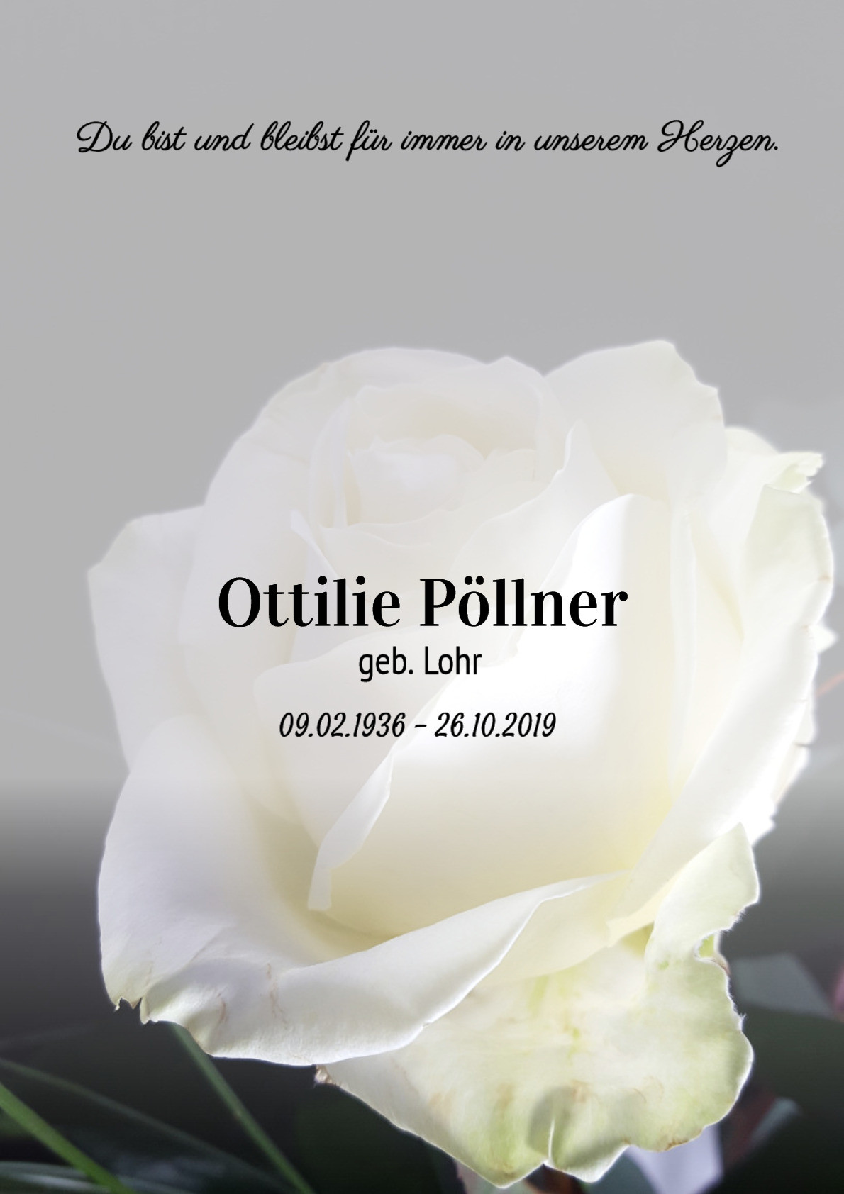 Traueranzeige von Ottilie Pöllner