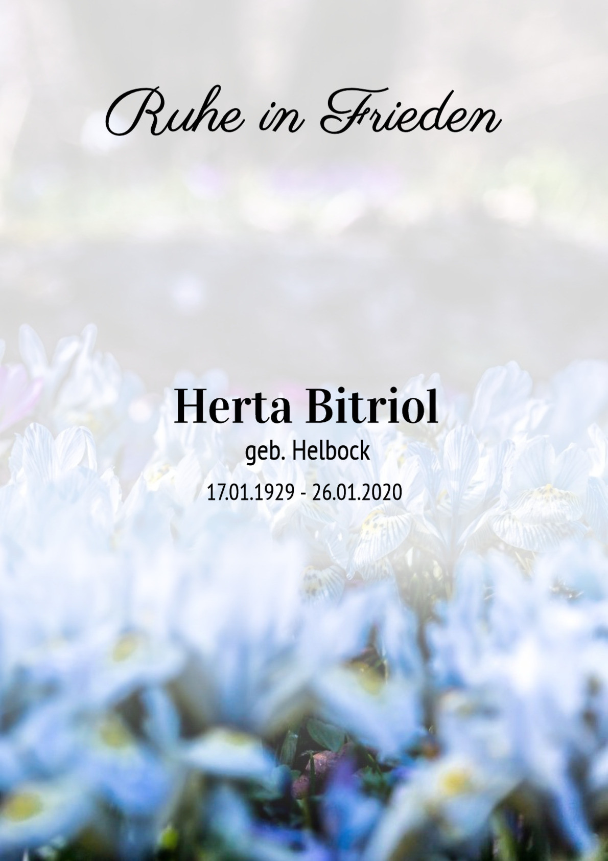 Traueranzeige von Herta Bitriol