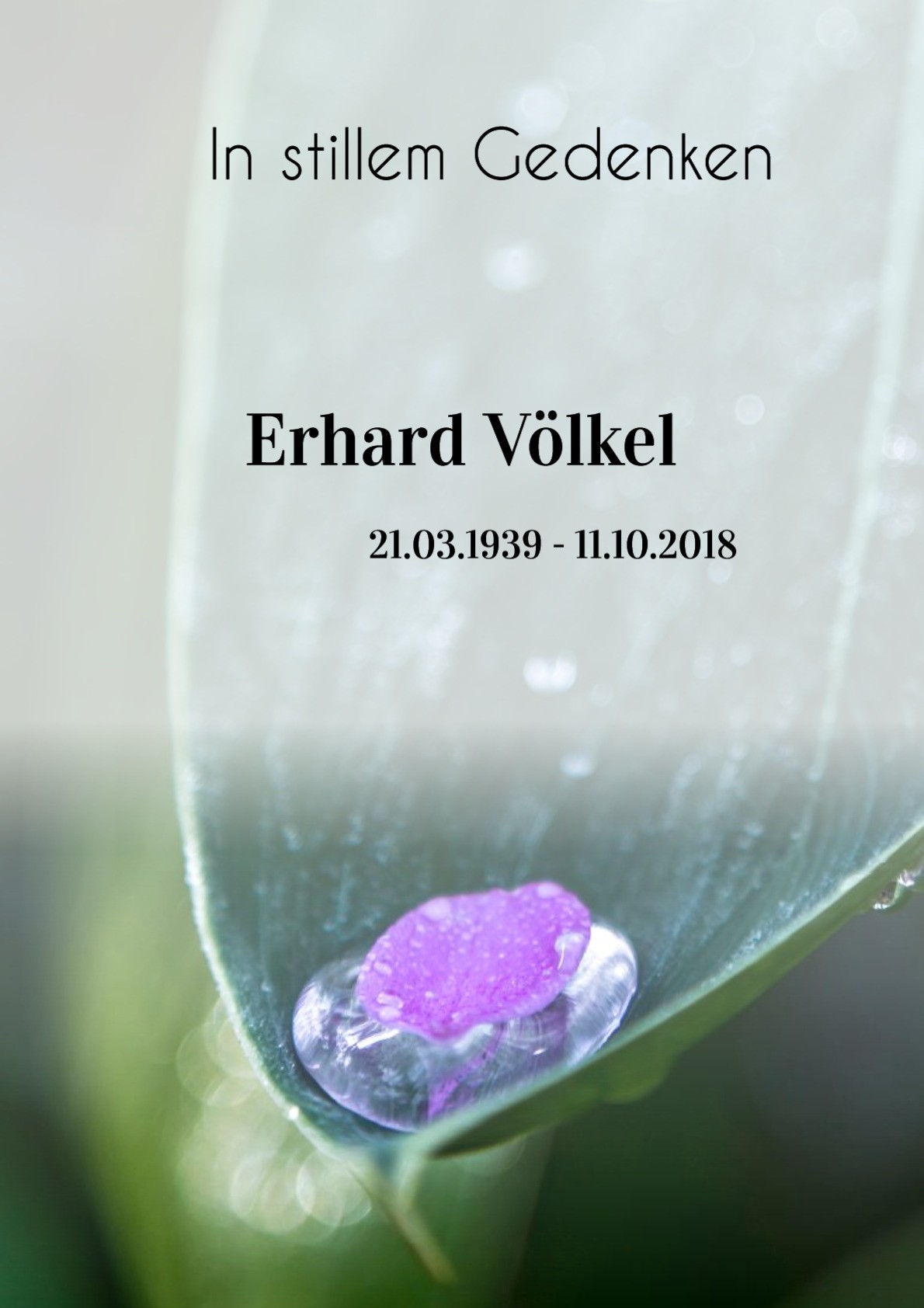 Traueranzeige von Erhard Völkel