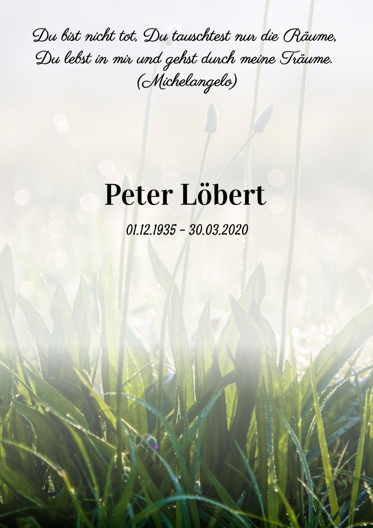 Traueranzeige von Peter Löbert