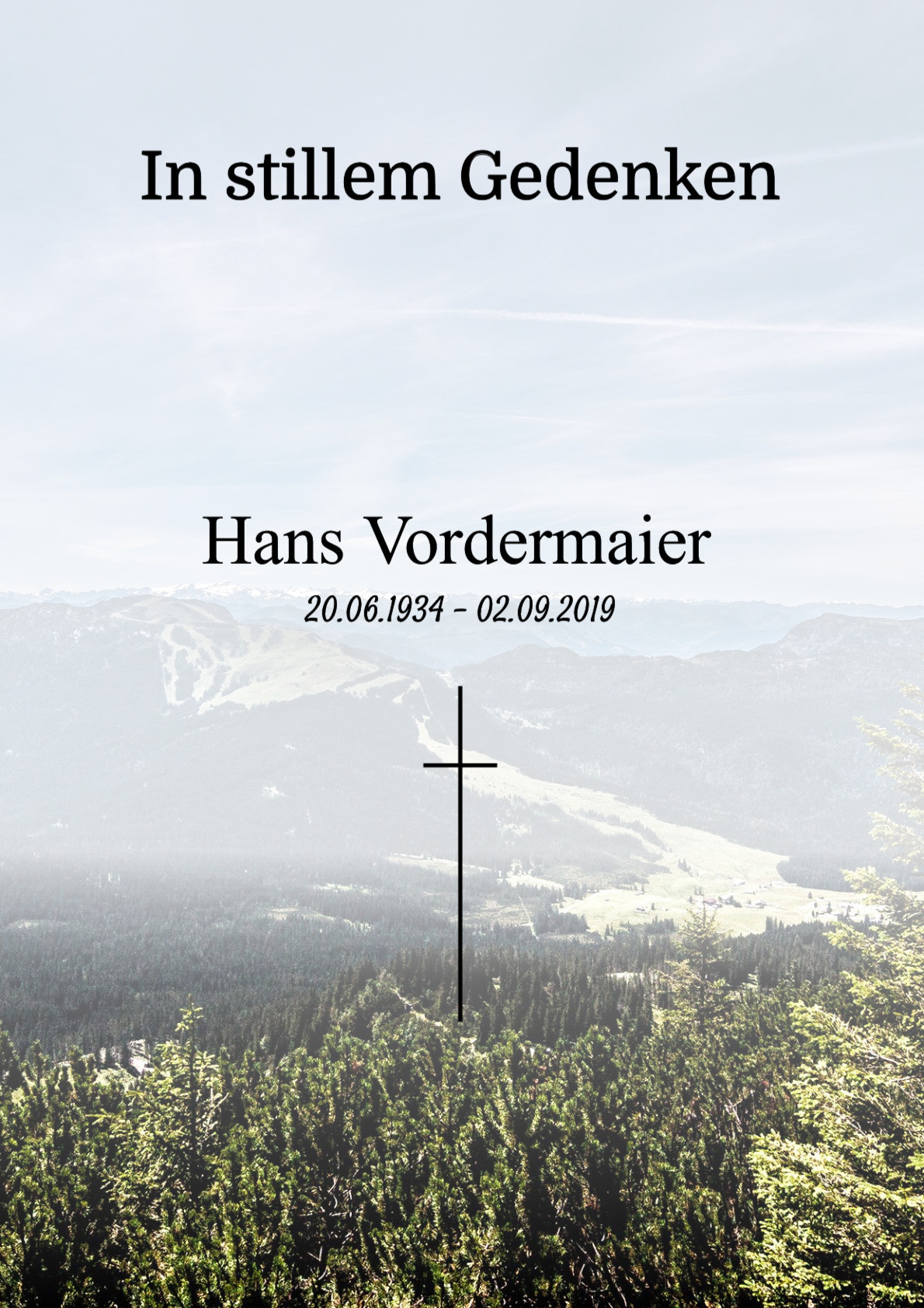 Traueranzeige von Hans Vordermaier