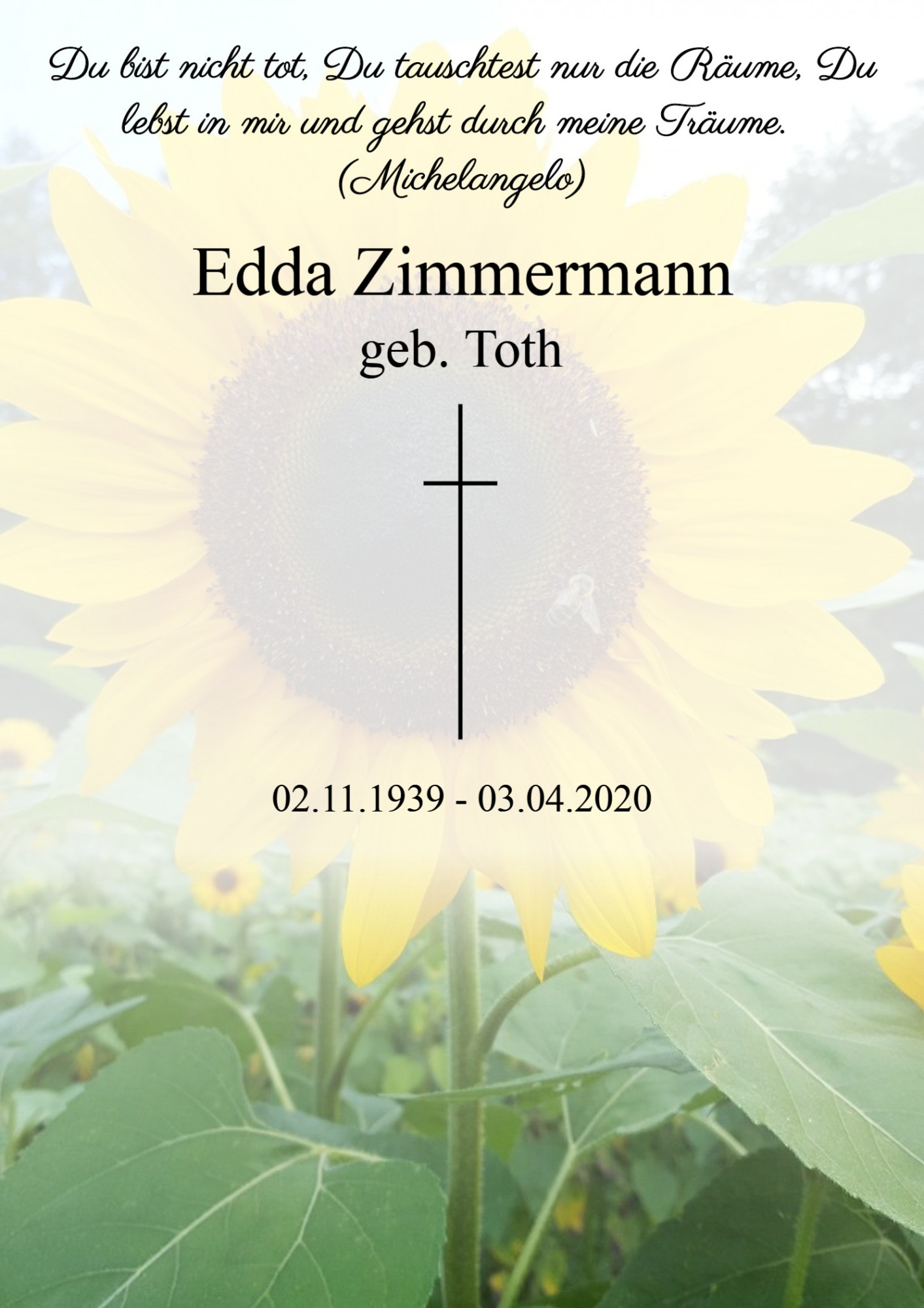 Traueranzeige von Edda Zimmermann