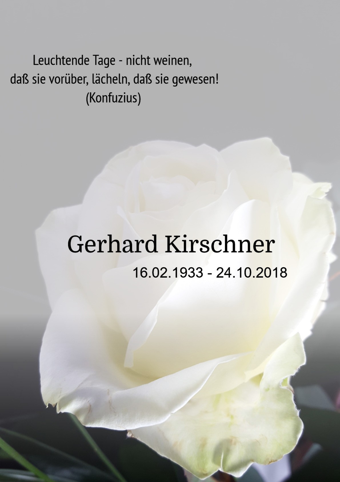 Traueranzeige von Gerhard Kirschner