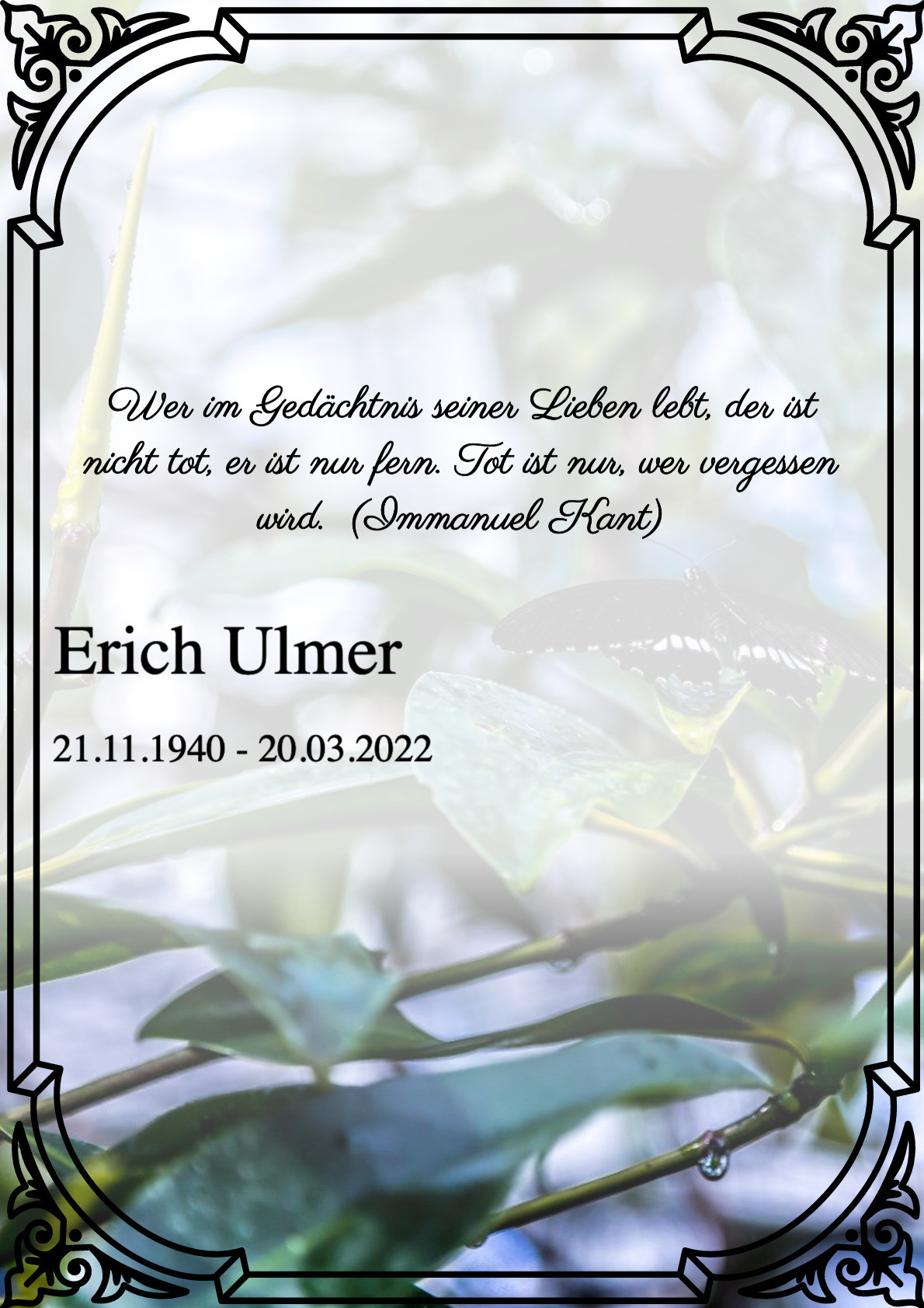 Traueranzeige von Erich Ulmer