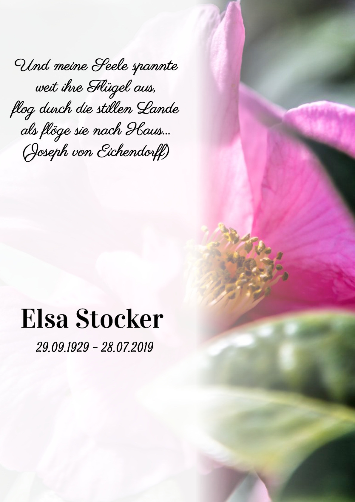 Traueranzeige von Elsa Stocker