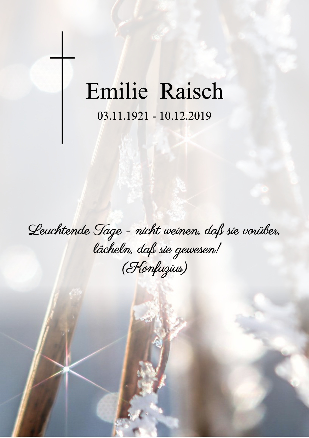 Traueranzeige von Emilie Raisch