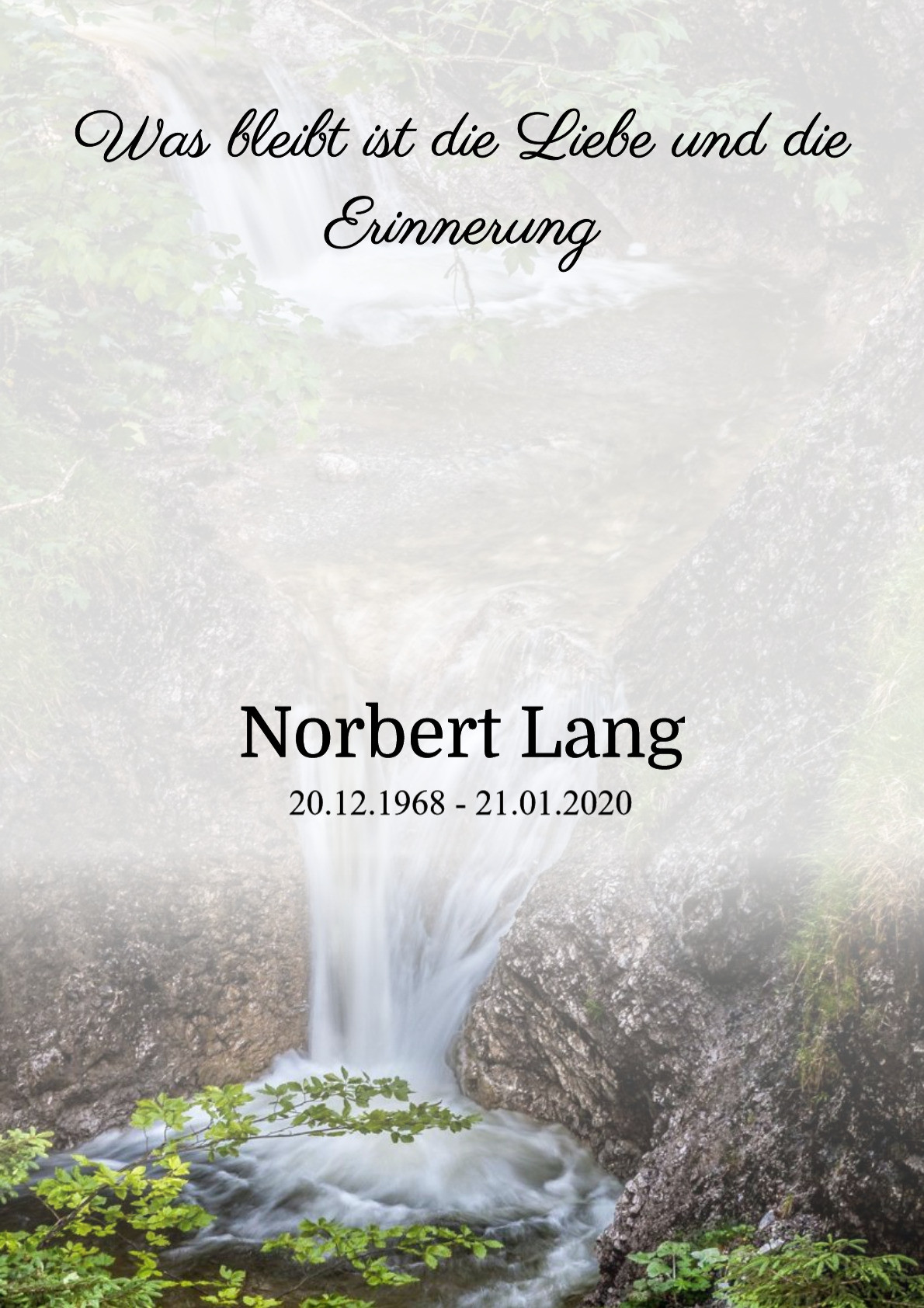 Traueranzeige von Norbert Lang