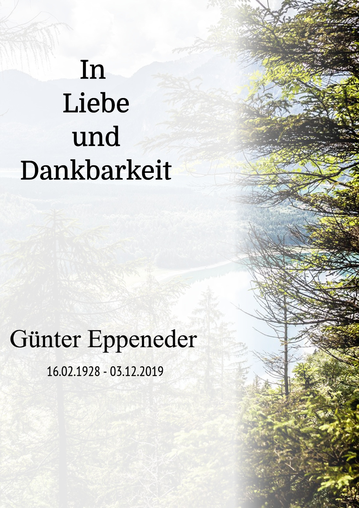 Traueranzeige von Günter Eppeneder