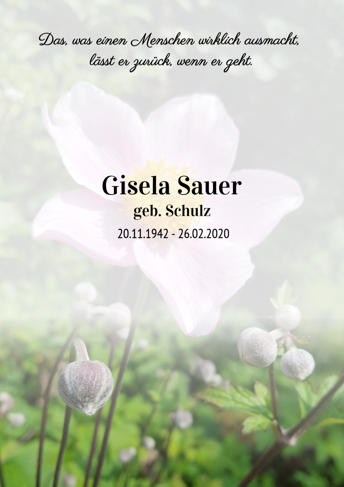 Traueranzeige von Gisela Sauer