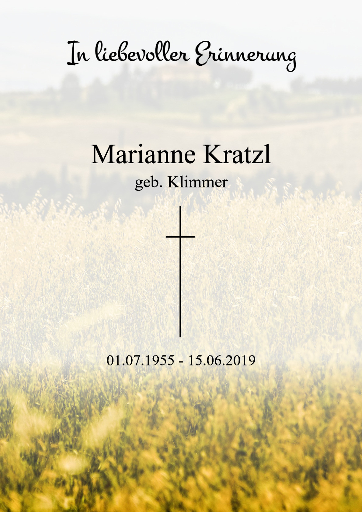 Traueranzeige von Marianne Kratzl