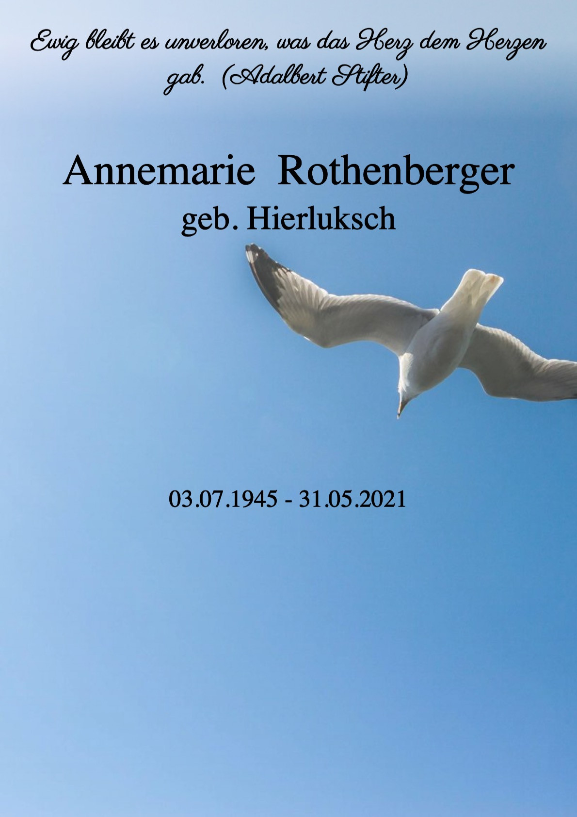 Traueranzeige von Annemarie Rothenberger