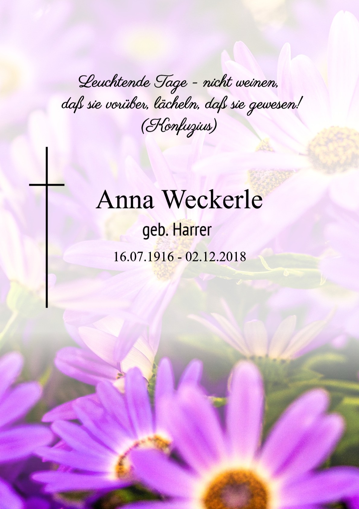 Traueranzeige von Anna Weckerle