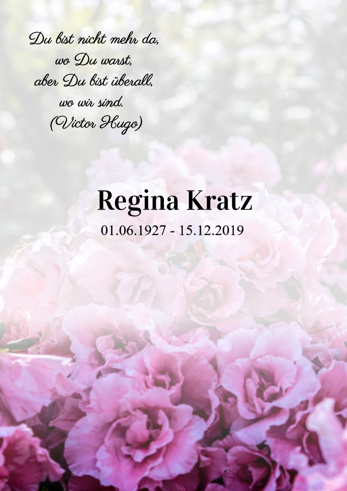 Traueranzeige von Regina Kratz