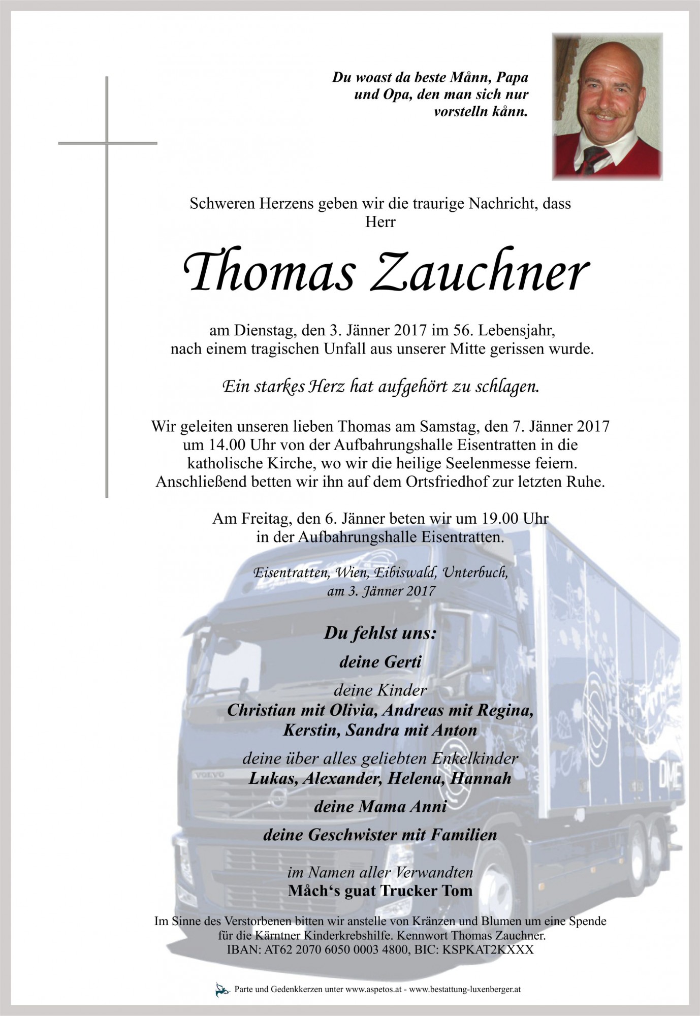 Traueranzeige von Thomas Zauchner