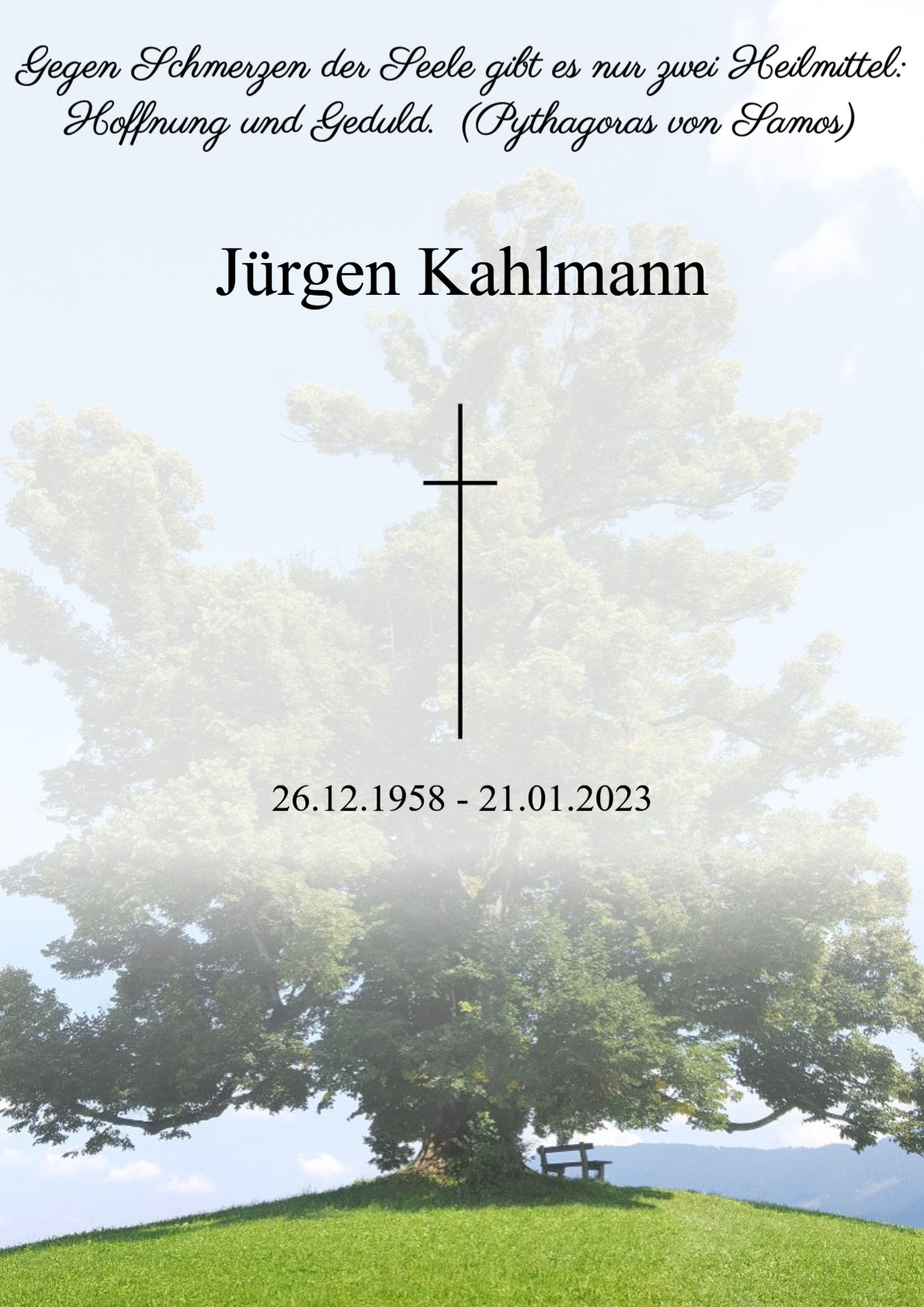 Traueranzeige von Jürgen Kahlmann