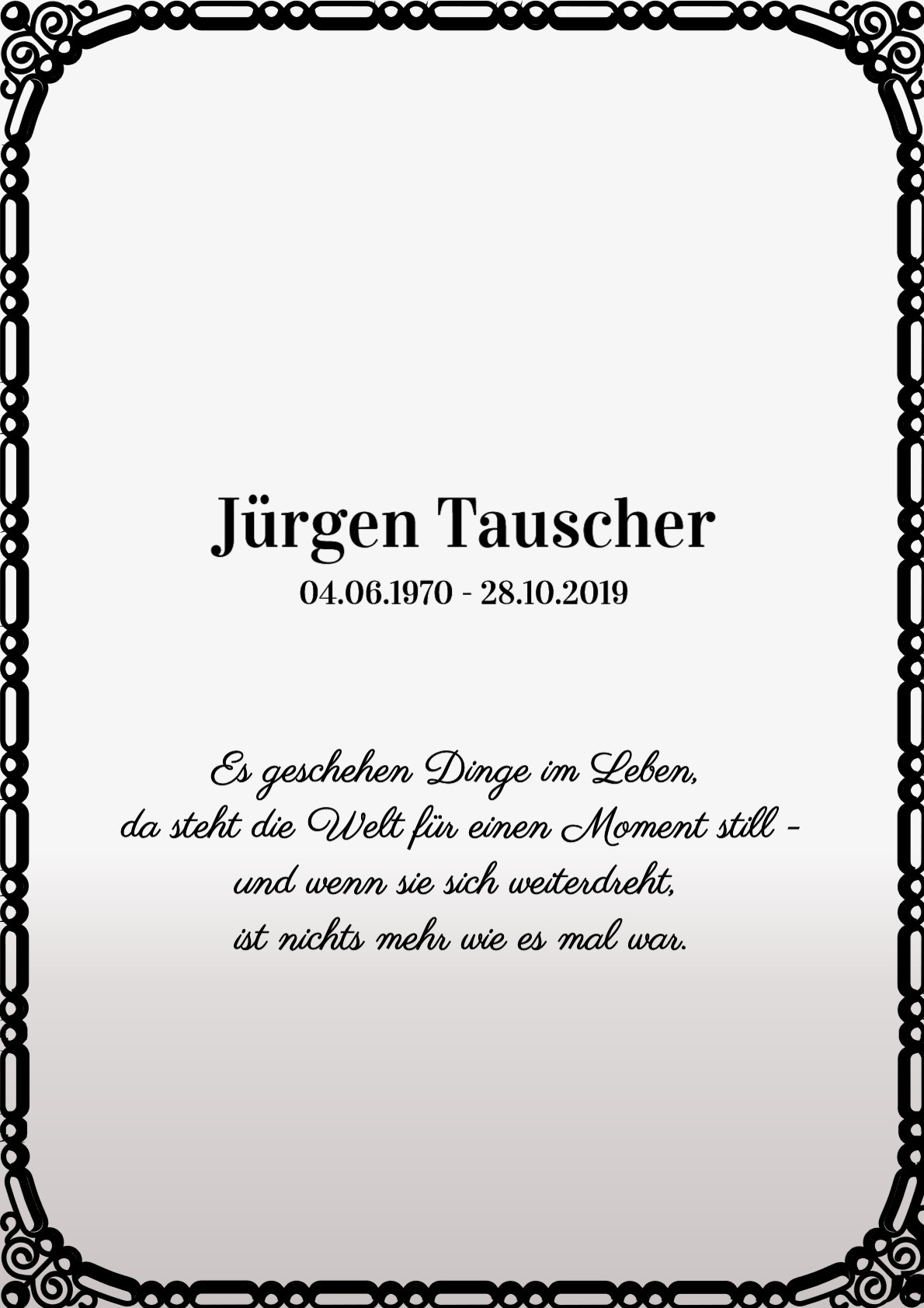 Traueranzeige von Jürgen Tauscher