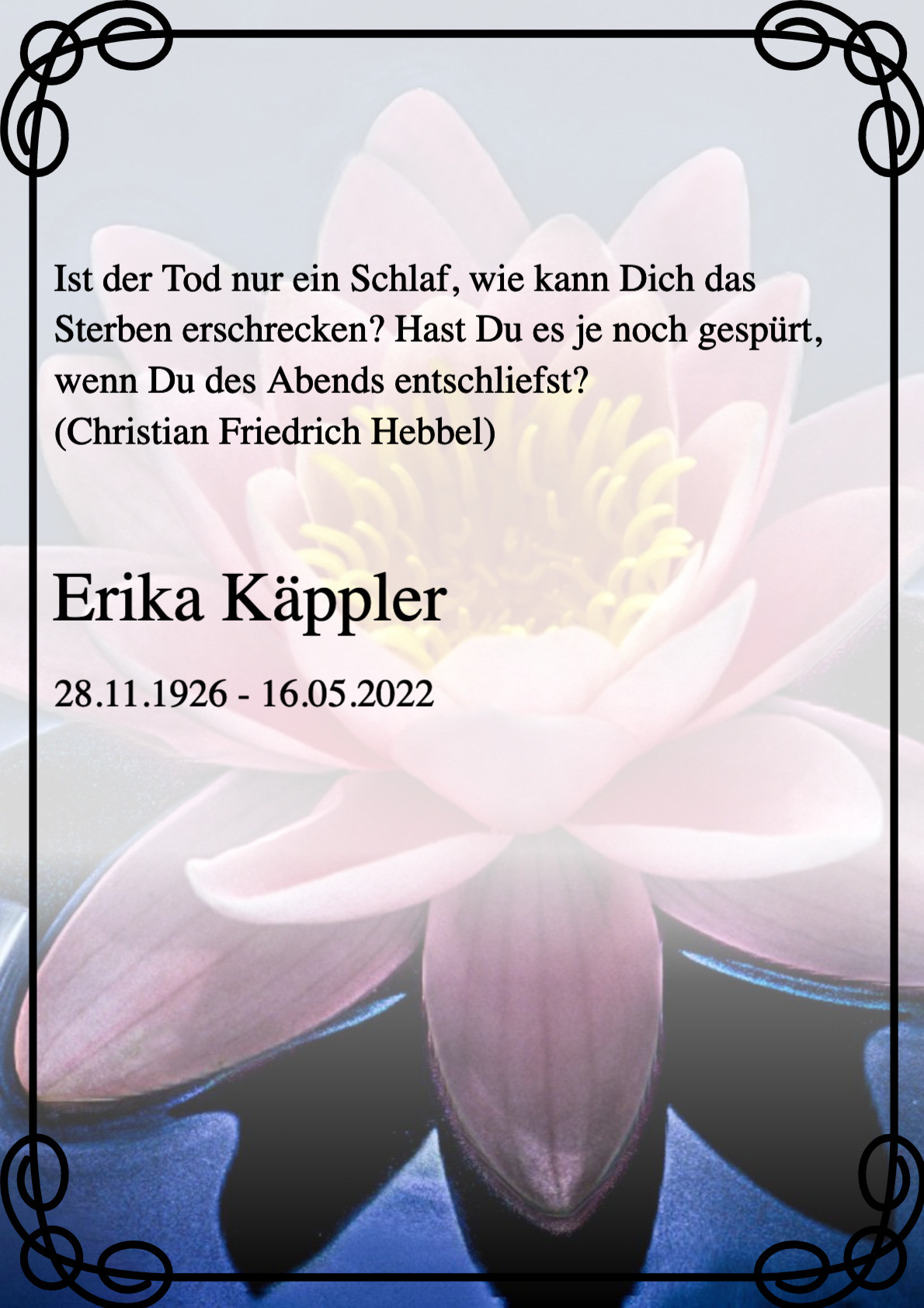Traueranzeige von Erika Käppler