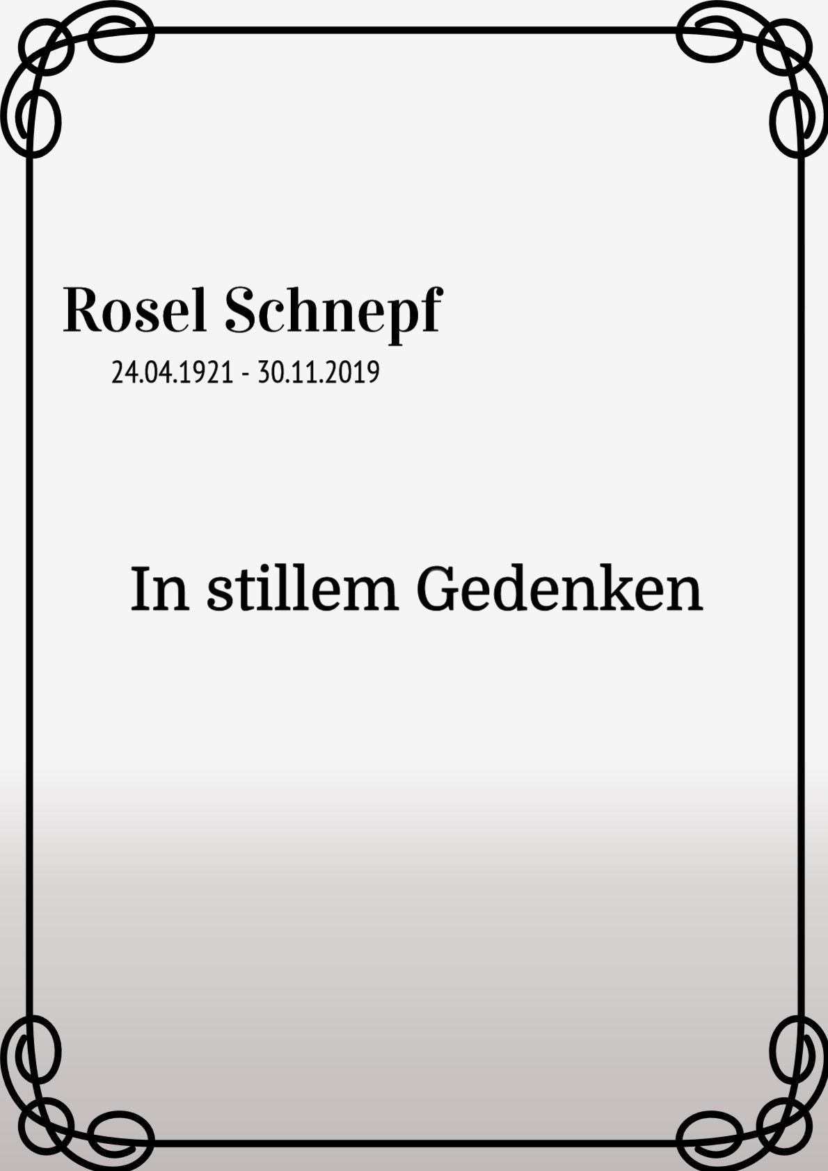 Traueranzeige von Rosel Schnepf