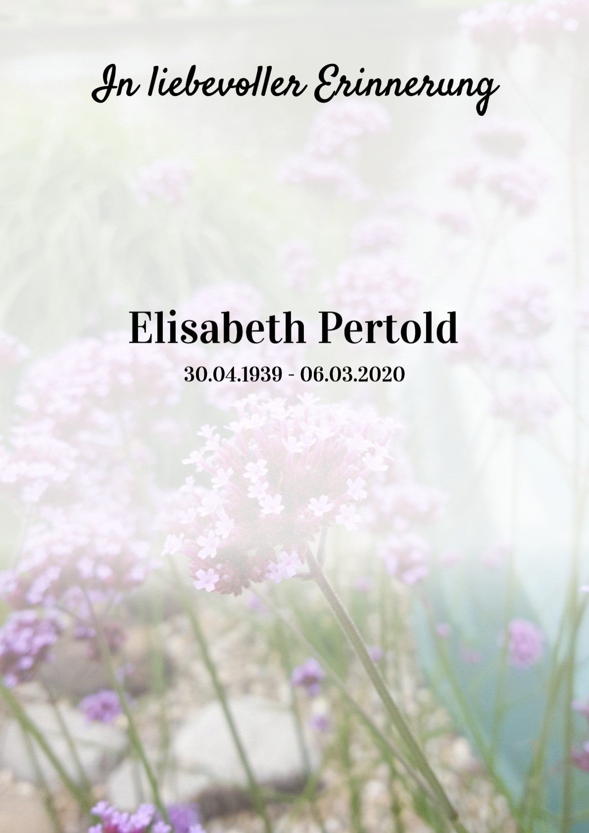 Traueranzeige von Elisabeth Pertold