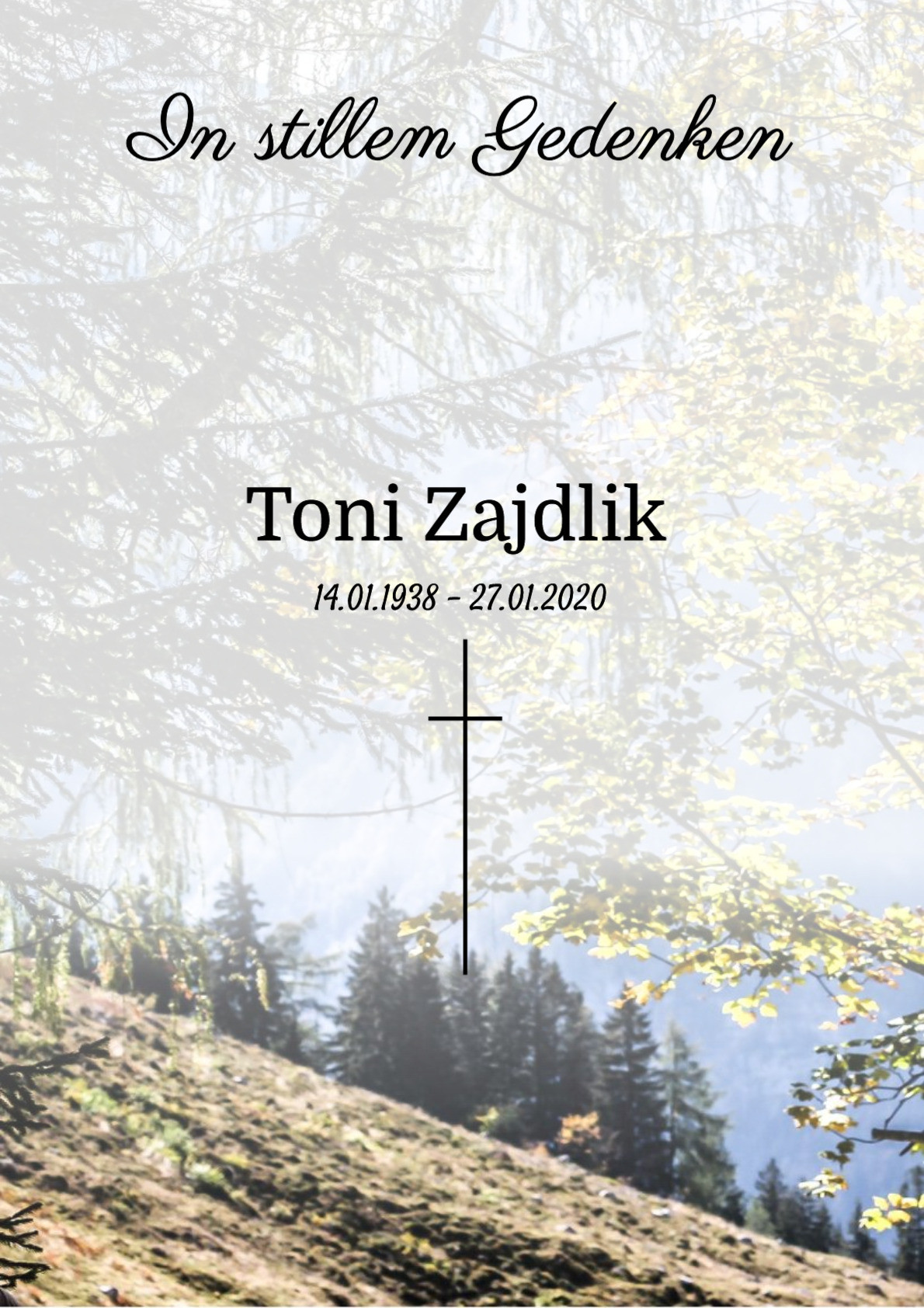 Traueranzeige von Toni Zajdlik