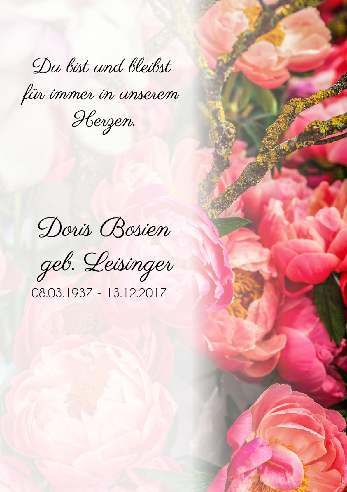 Traueranzeige von Doris Bosien