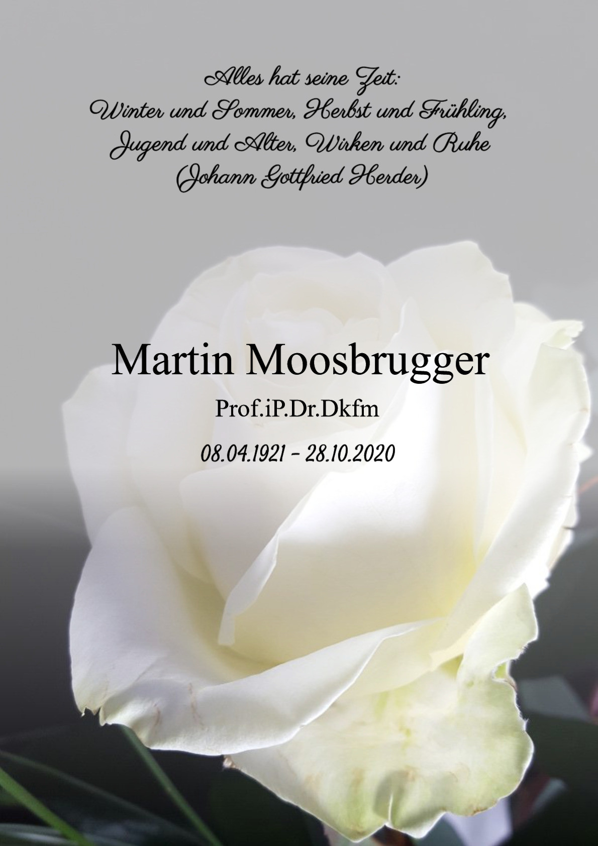 Traueranzeige von Martin Moosbrugger