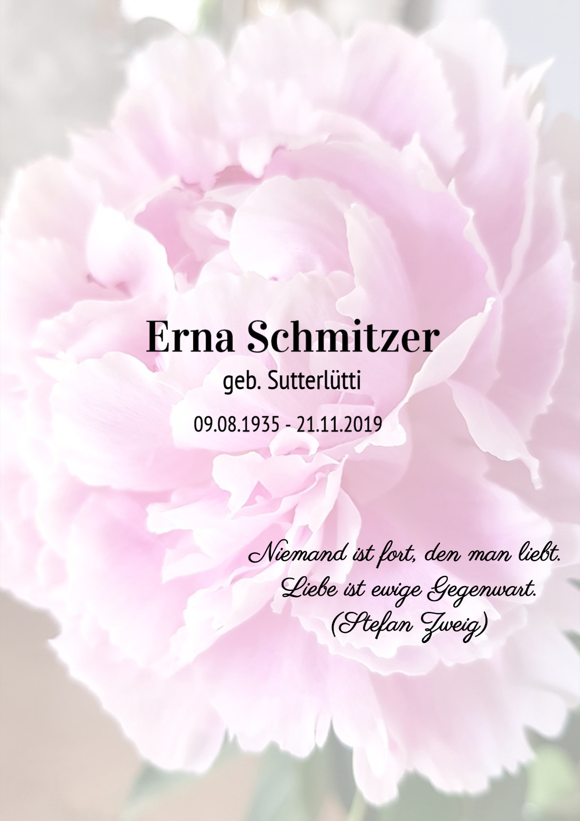 Traueranzeige von Erna Schmitzer