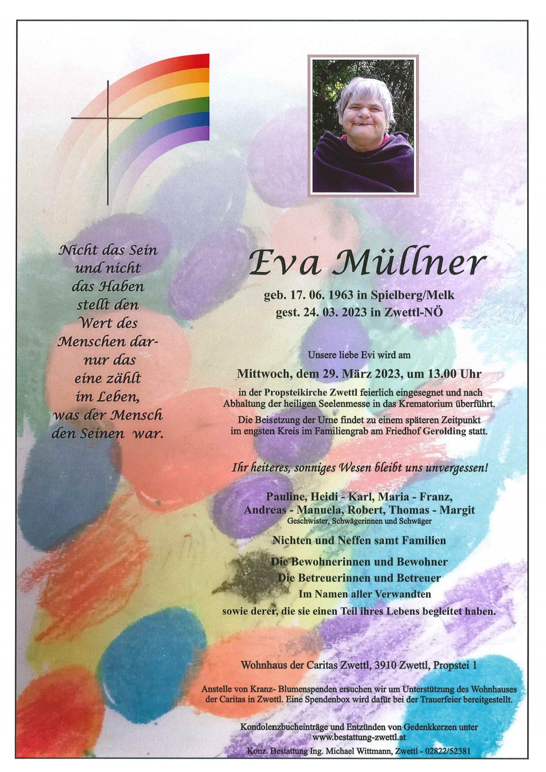 Traueranzeige von Eva Müllner
