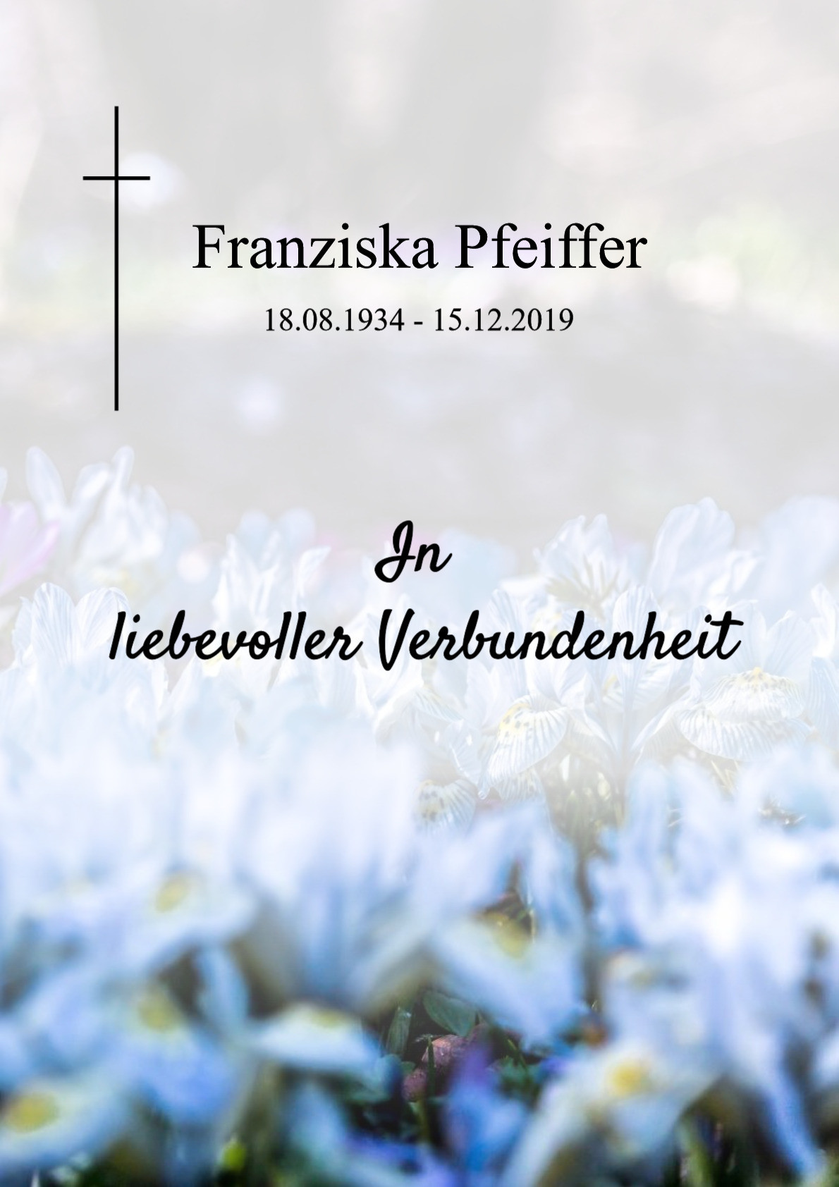 Traueranzeige von Franziska Pfeiffer