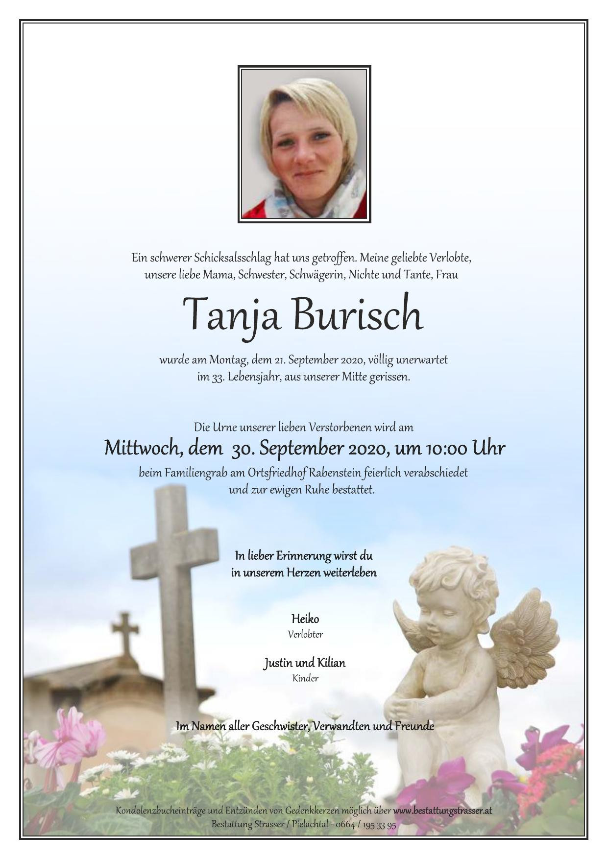 Traueranzeige von Tanja Burisch