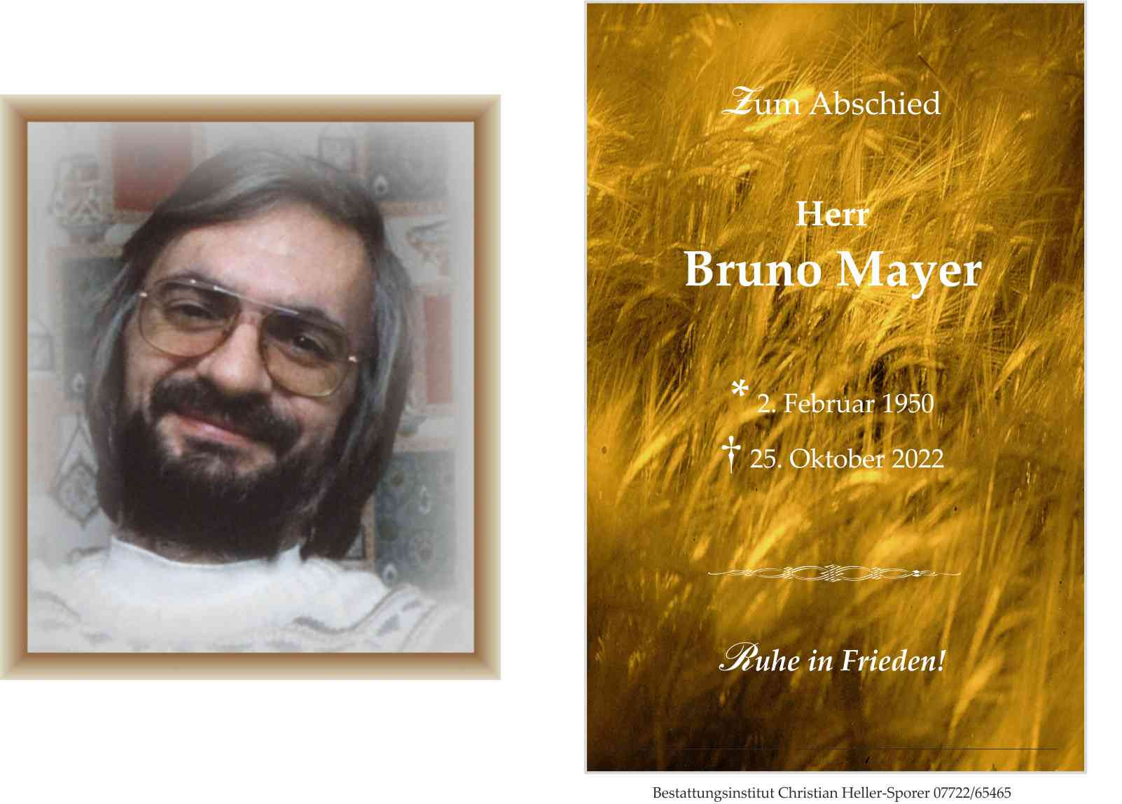 Traueranzeige von Bruno Mayer