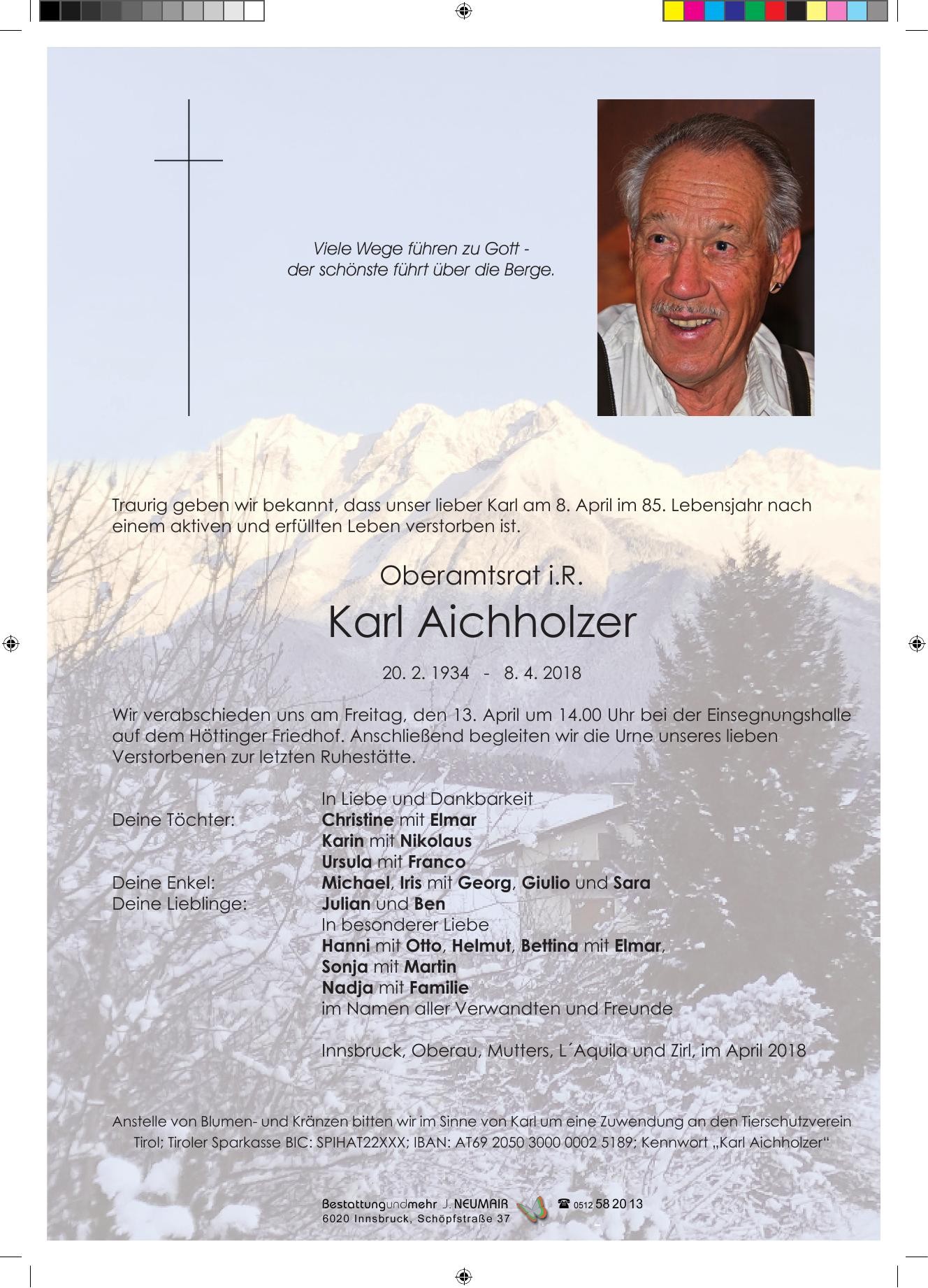 Traueranzeige von Karl Aichholzer