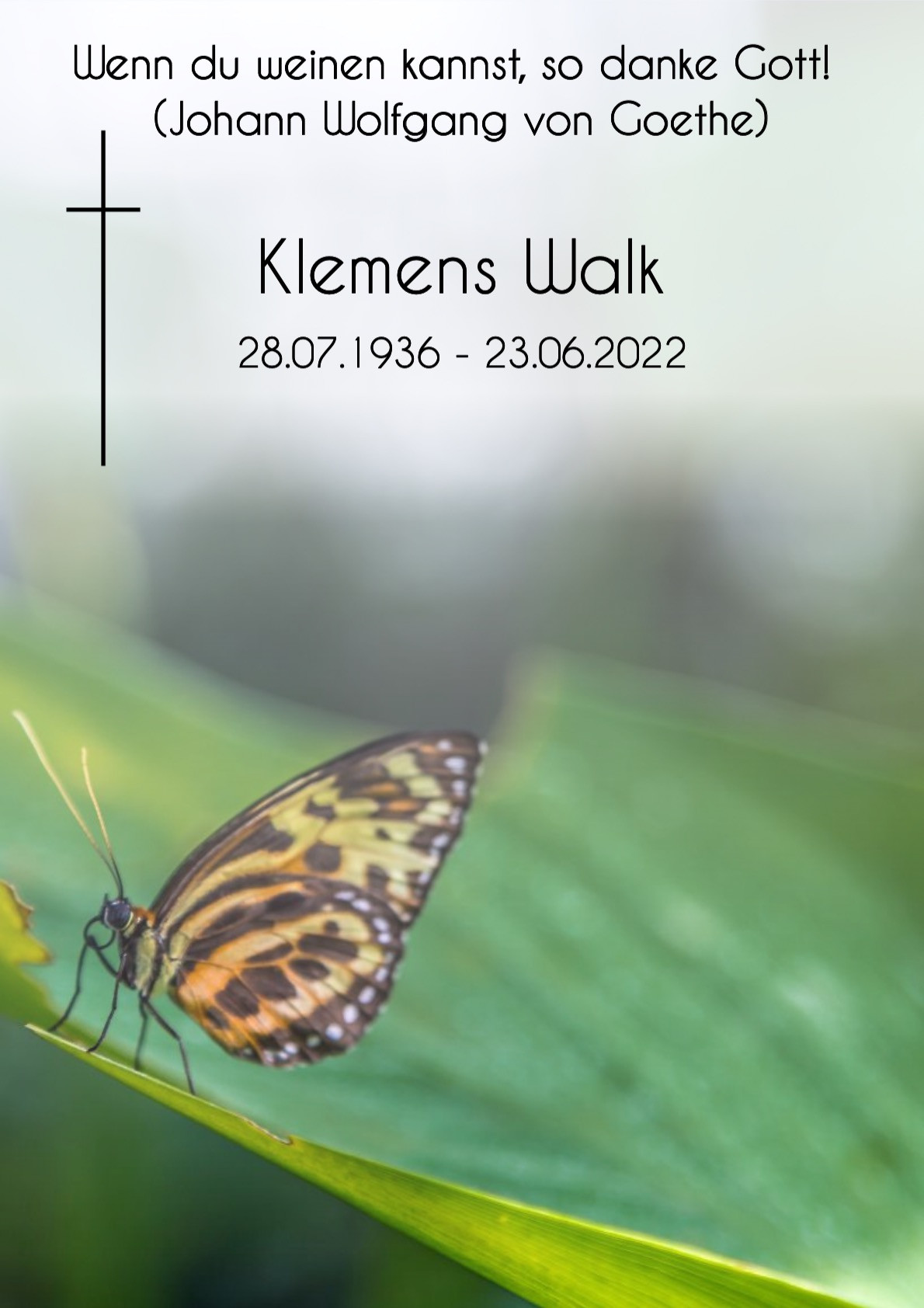 Traueranzeige von Klemens Walk