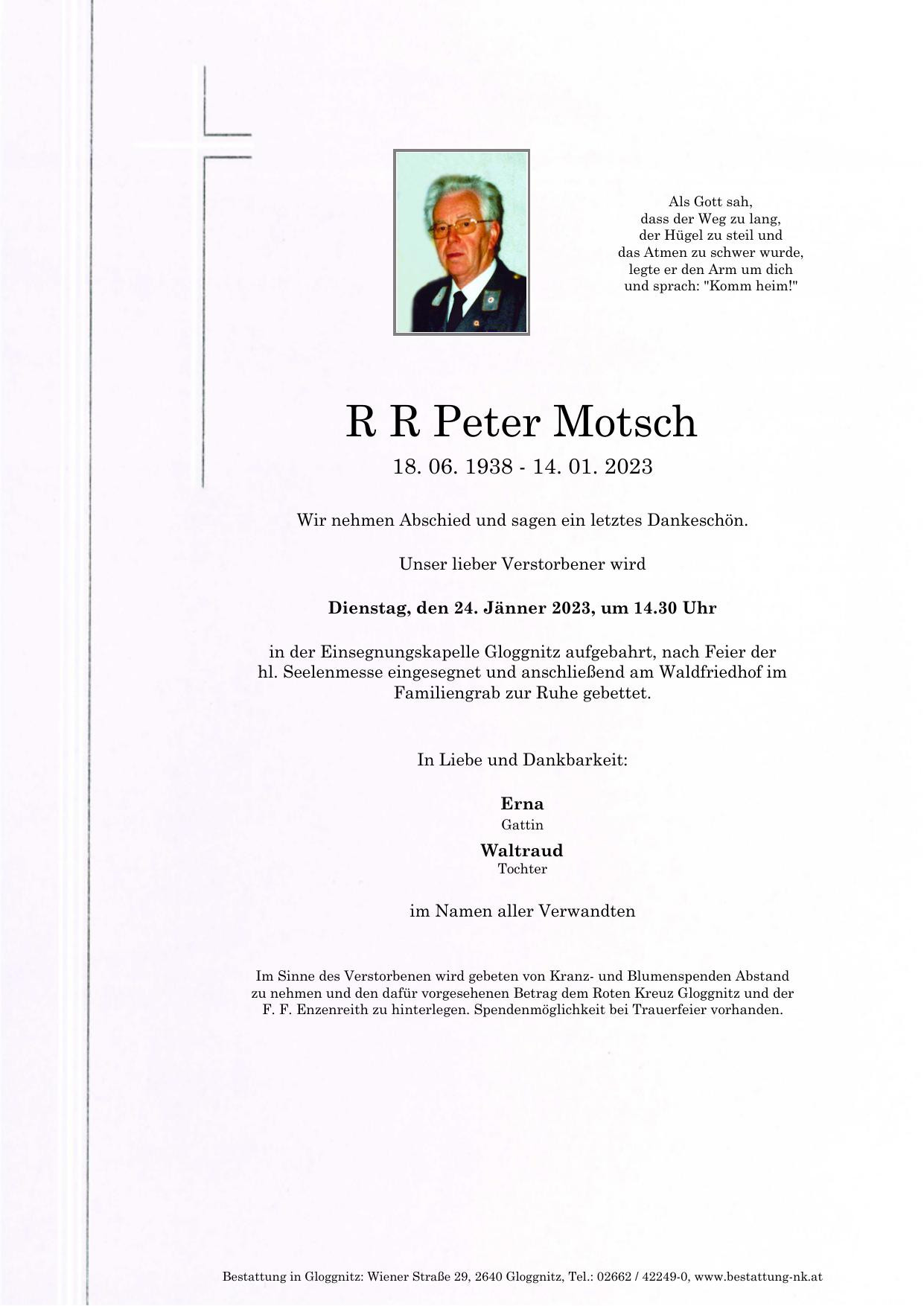 Traueranzeige von Peter Motsch