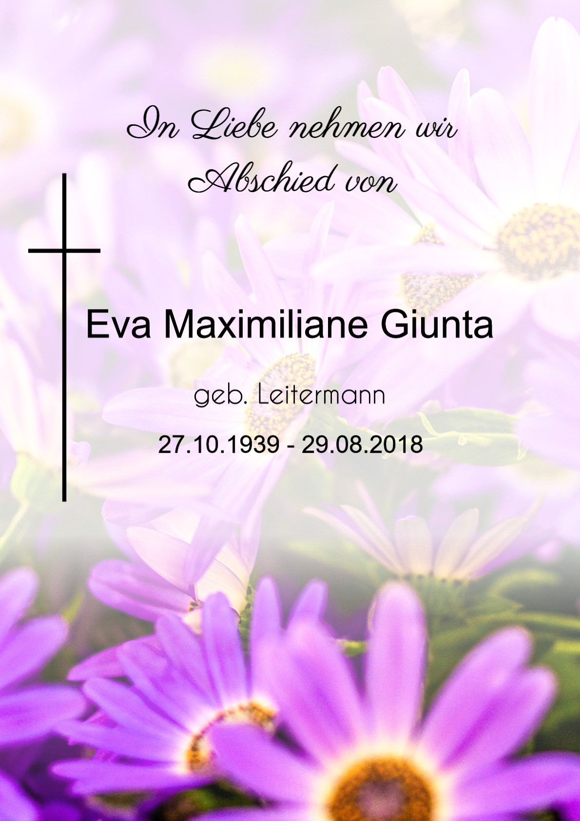 Traueranzeige von Eva Maximiliane Giunta