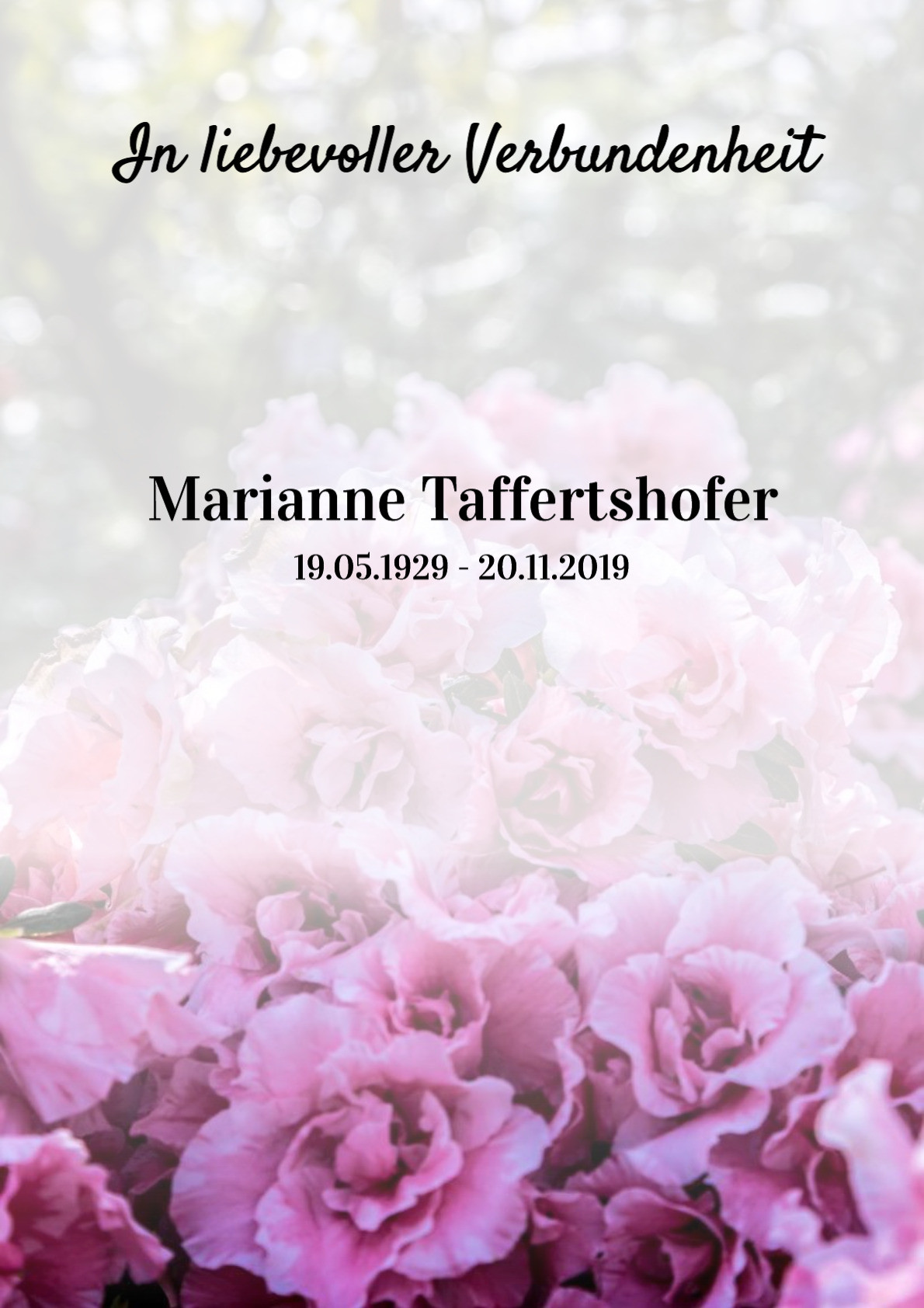 Traueranzeige von Marianne Taffertshofer