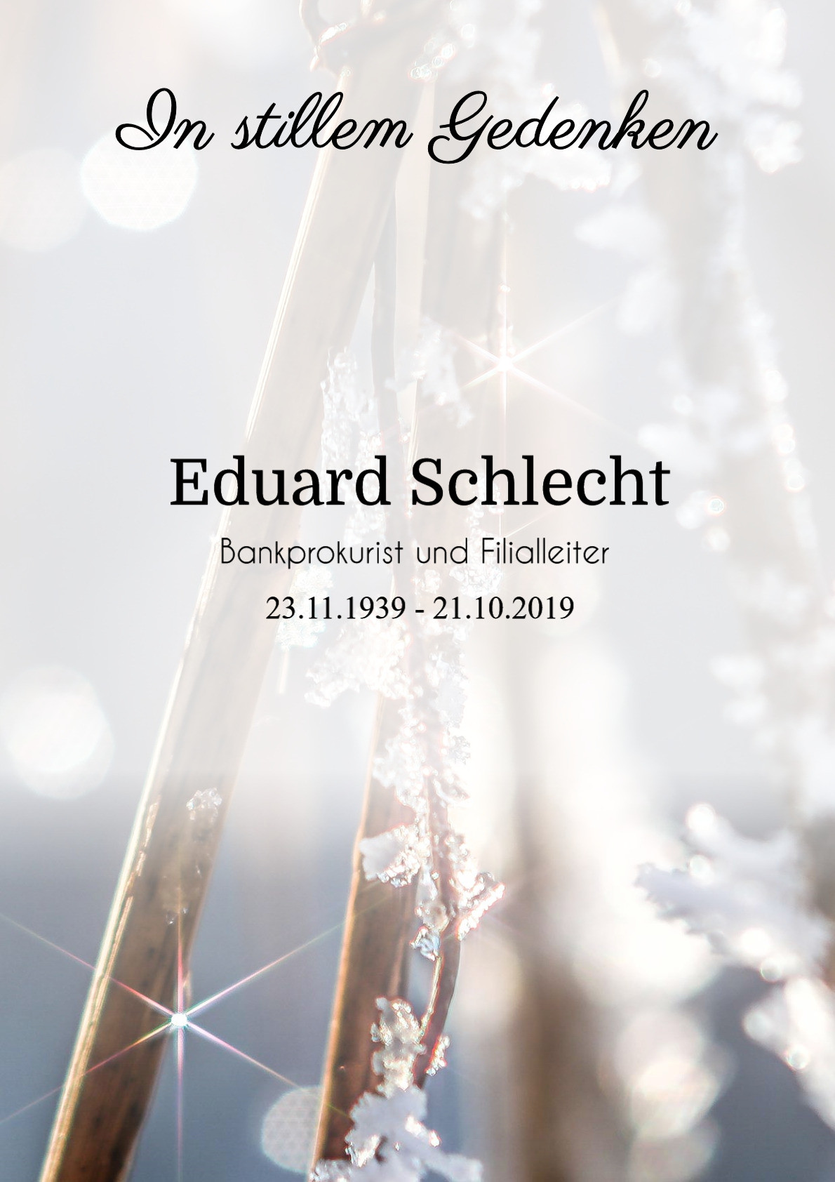 Traueranzeige von Eduard Schlecht